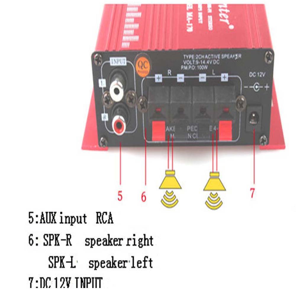 MA170 2 Channel Hi-Fi Stereo Power Amplifier for Motorcycle, Car & Boat Audio System - Compact Sound Booster for Road Trips, Marine Adventures & Outdoor Entertainment