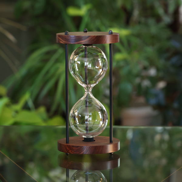 Premium Solid Chechen Wood Hourglass Kit with Black Metal Spindles - Perfect for Office Decor, Meditation Timer, and Unique Gift Idea