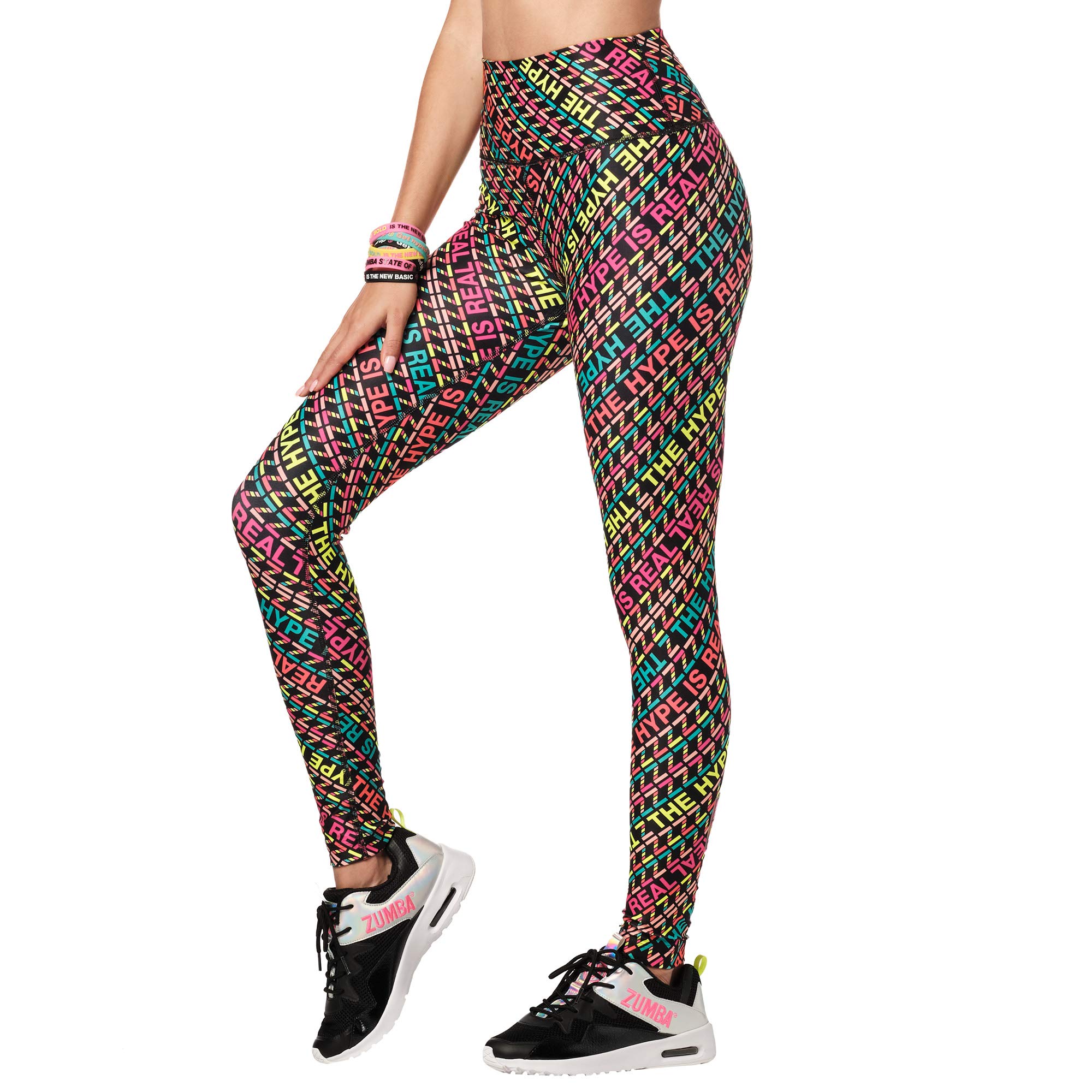 ZUMBA High Waisted Leggings for Women - Tummy Control Yoga Pants with Butt Lifting Design - Perfect for Dance, Workout, Gym & Everyday Wear