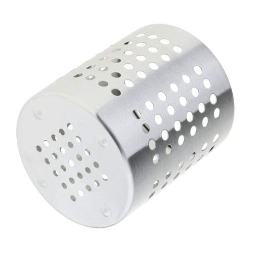 Premium Stainless Steel Cutlery Holder with Dotted Design - Multipurpose Organizer for Utensils, Pens & Brushes - 4.3 Inch Silver Kitchen & Office Accessory - Perfect for Countertop, Desk & Bathroom Storage