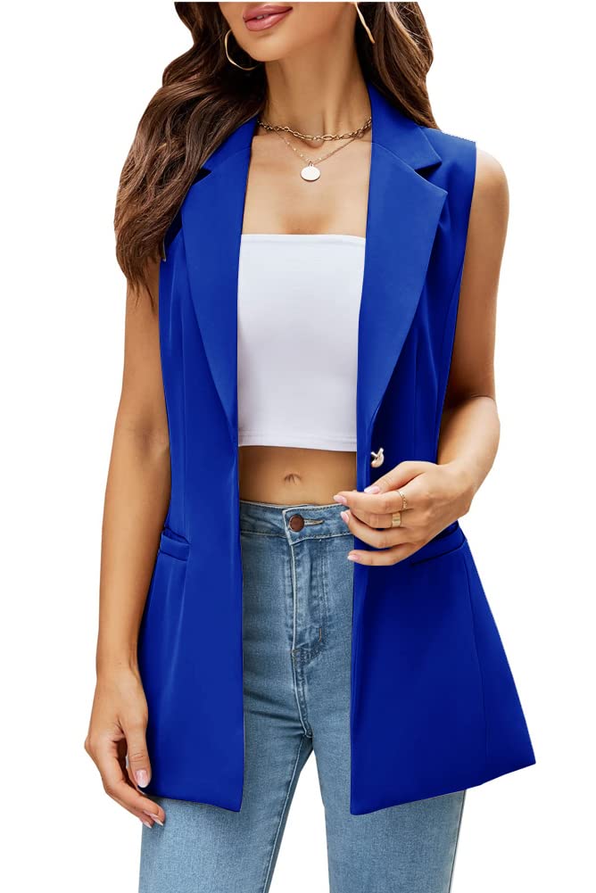 Kedera Women's Sleeveless Vest Blazer - Lightweight Open Front Work Jacket with Pockets & Full Lining | Perfect for Office Wear, Spring Outfits & Business Casual Attire