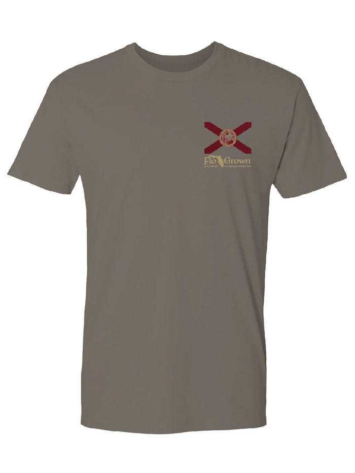FloGrown FGM 1808 Men's Florida Treasures Graphic T-Shirt - Soft Cotton Grey Tee for Casual Wear & Beach Outings