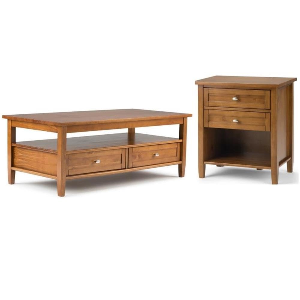 Home Square 2-Piece Wooden Coffee Table Set - 48
