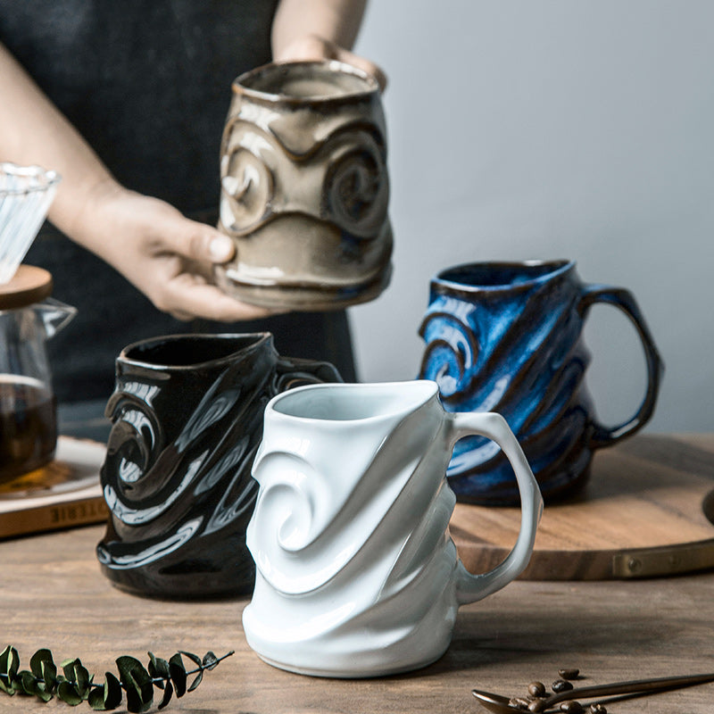 Premium Brown Ceramic Coffee Mug - Handmade Stoneware Large Capacity Coffee Cup for Home, Office & Gifts - Durable & Stylish Pottery Mug for Hot Beverages