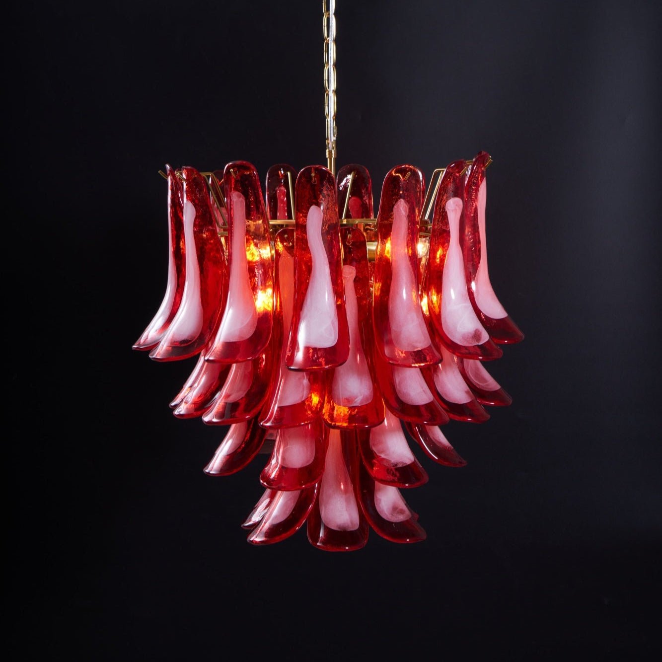 Fiametta Murano Glass Chandelier - Handcrafted Italian Crystal Ceiling Light Fixture for Dining Room, Living Room & Bedroom Decor