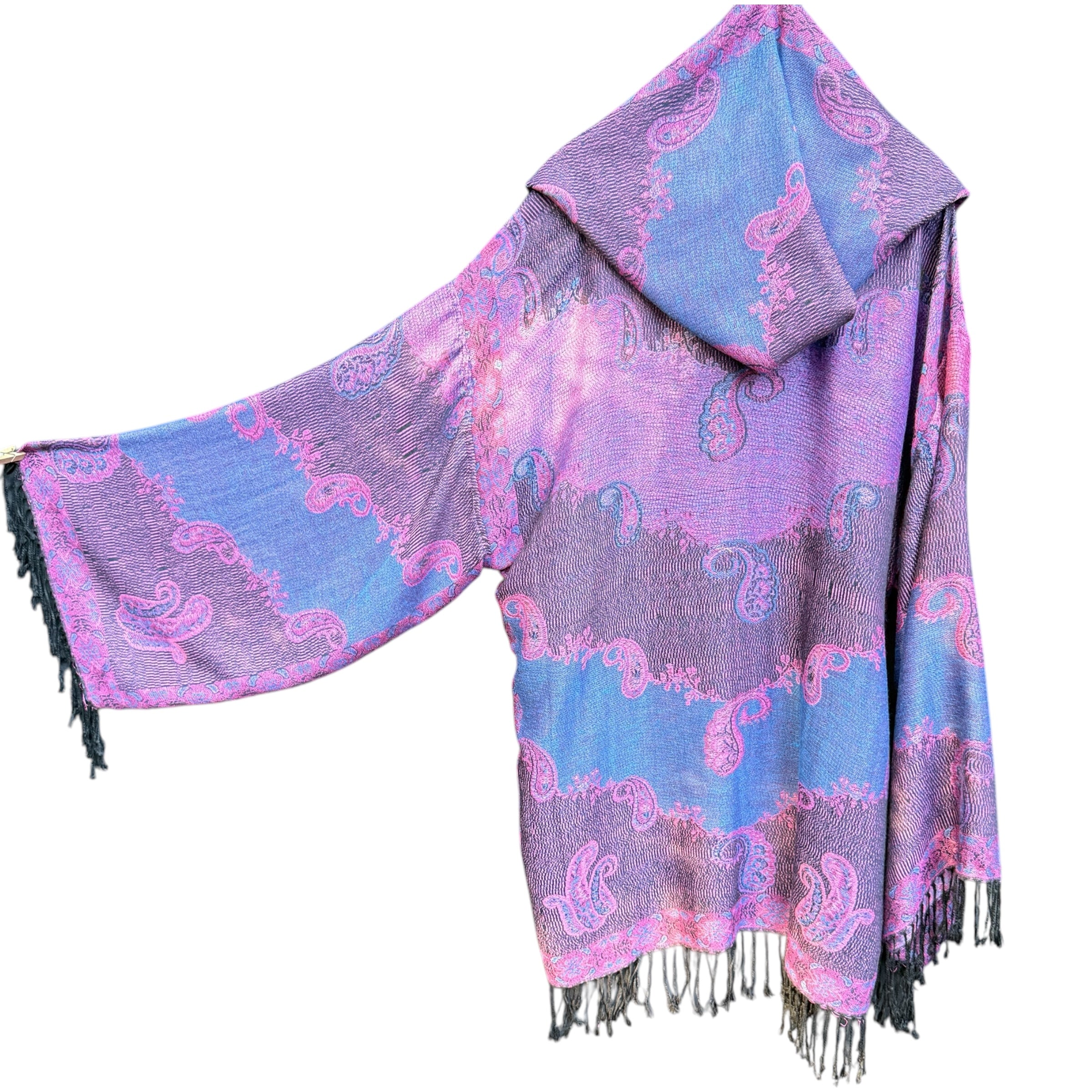 Luxury Pashmina Robe - Dark Purple Mirage Color, Soft & Cozy Women's Bathrobe for Spa, Lounge & Relaxation at Home