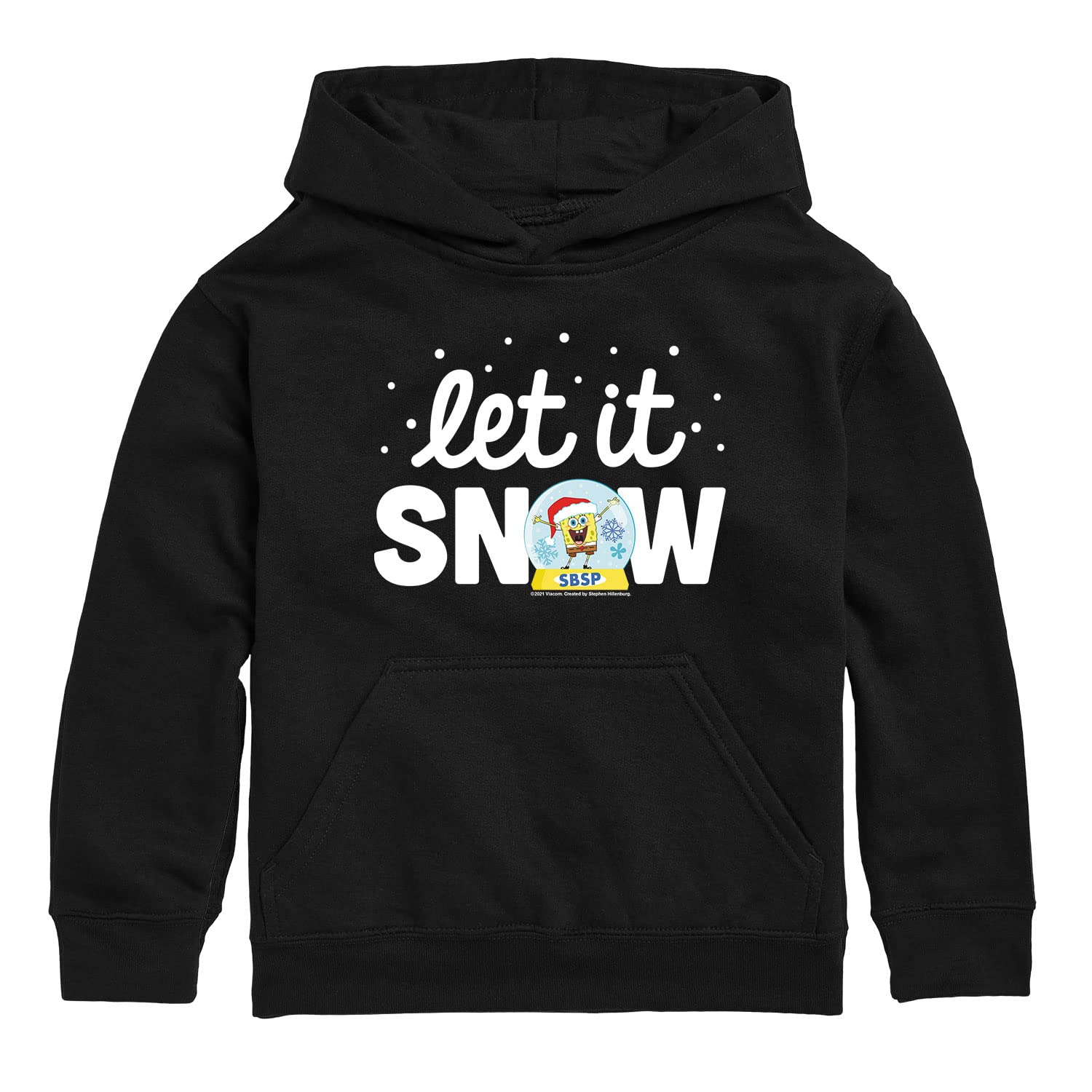 HYBRID APPAREL SpongeBob SquarePants Let It Snow Fleece Hoodie - Warm Kids Pullover Sweatshirt for Toddler & Youth (Size Medium) - Perfect for Winter Playdates & Holiday Outfits