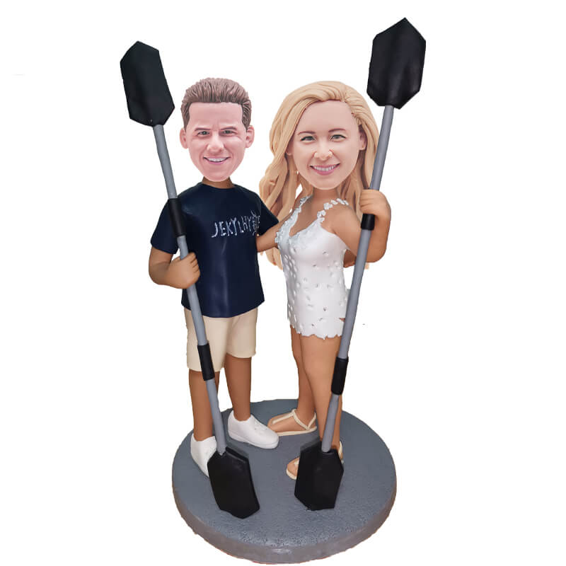 Personalized Kayaking Couple Bobblehead - Custom Couples Gift for Anniversary, Wedding & Adventure Lovers - Perfect for Desk Decor, Office Display & Outdoor Enthusiasts