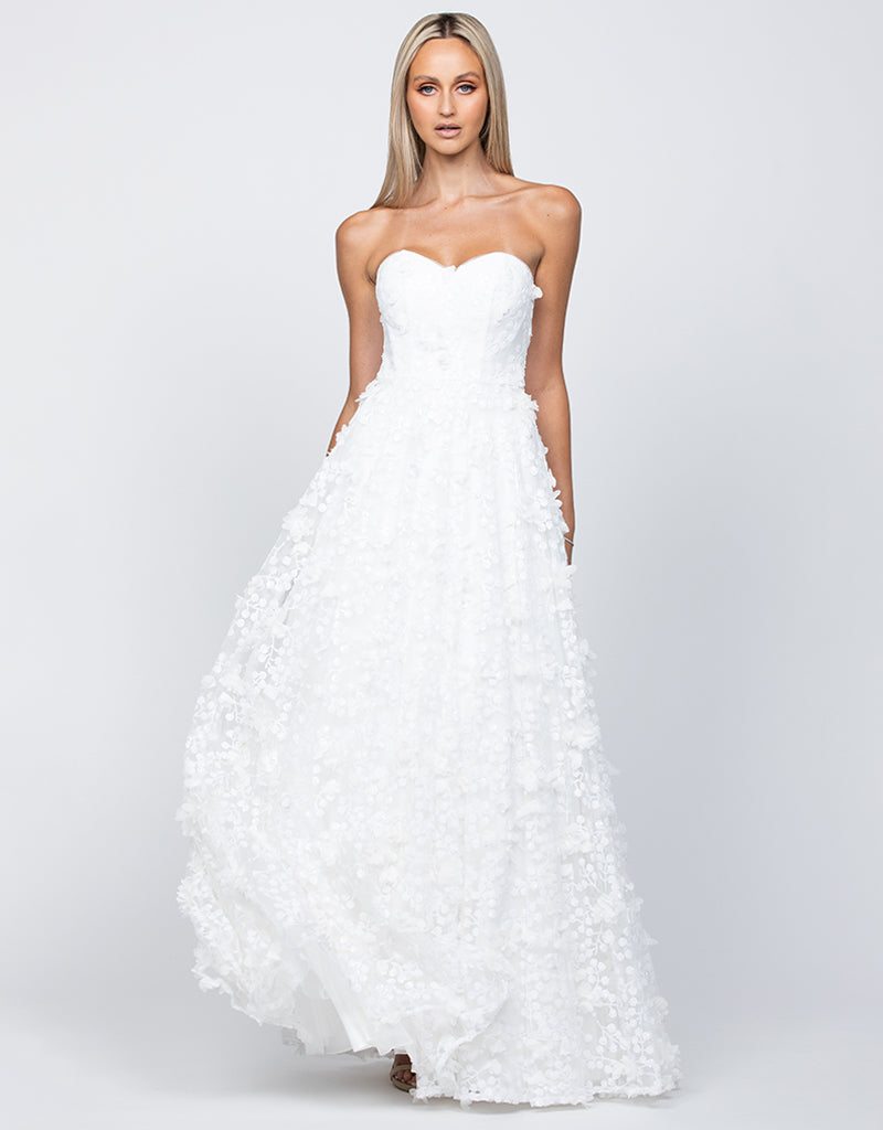 Adela Sweetheart Neckline Petal Ball Gown - Elegant Prom Dress for Women | Perfect for Weddings, Formal Events & Special Occasions