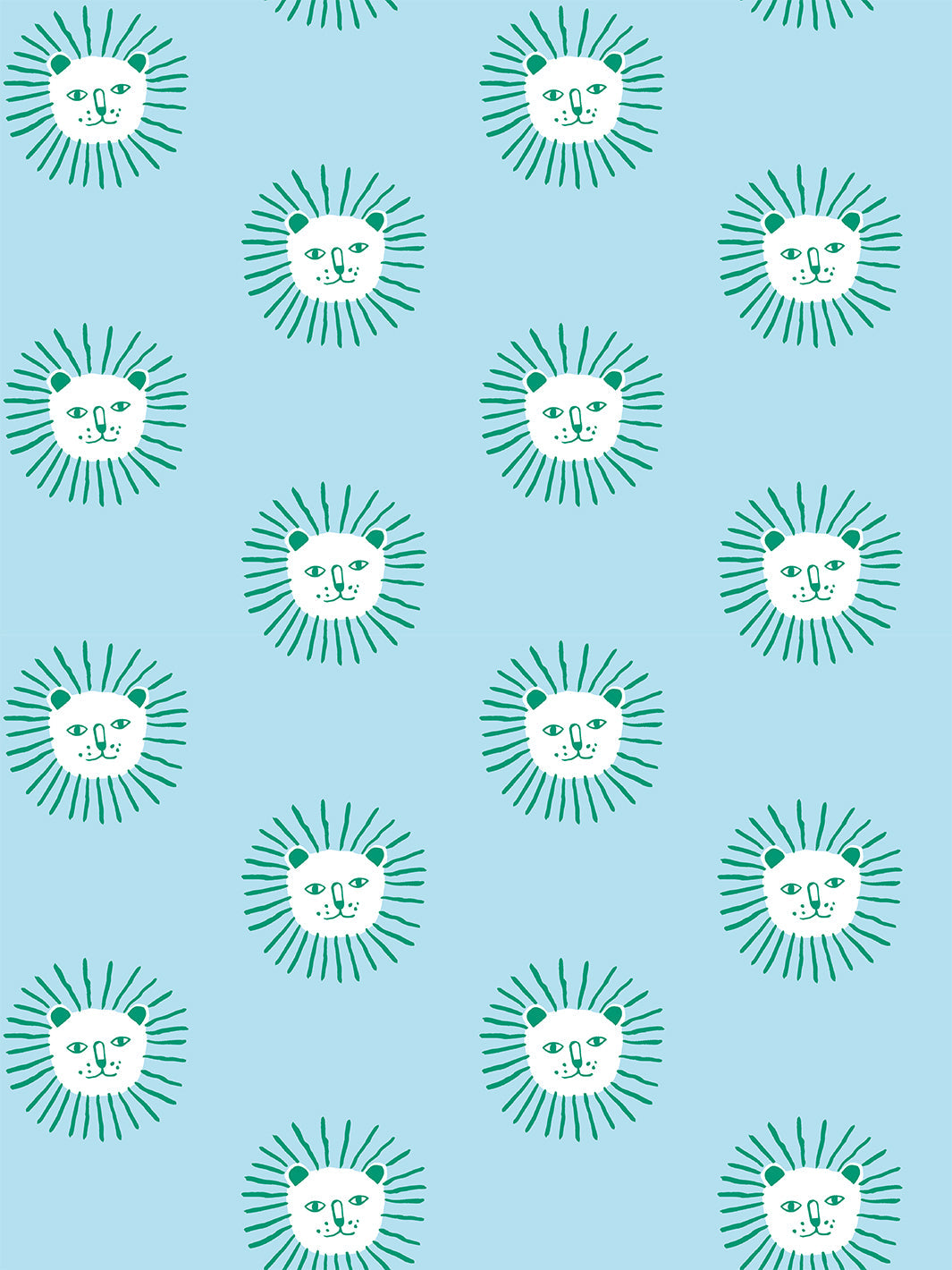 Lion's Mane Mushroom Wallpaper - Baby Blue Botanical Print by Tea Collection | Perfect for Nursery, Bedroom & Home Decor