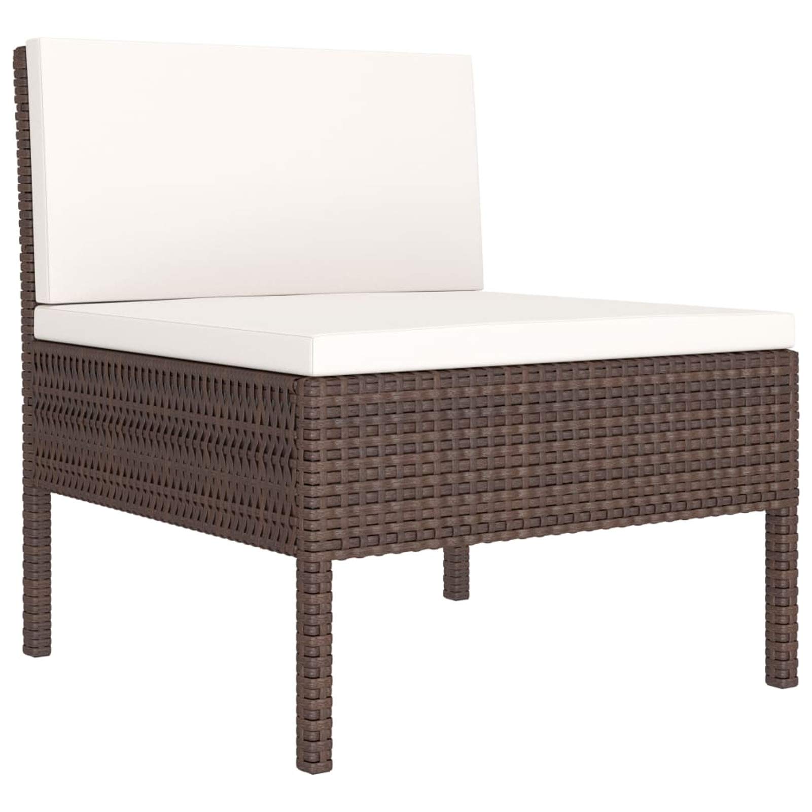 3-Piece Brown Poly Rattan Outdoor Garden Lounge Set with Cushions - Chaise Lounge, Poolside Chairs & Patio Furniture for Backyard, Deck or Pool Area Relaxation