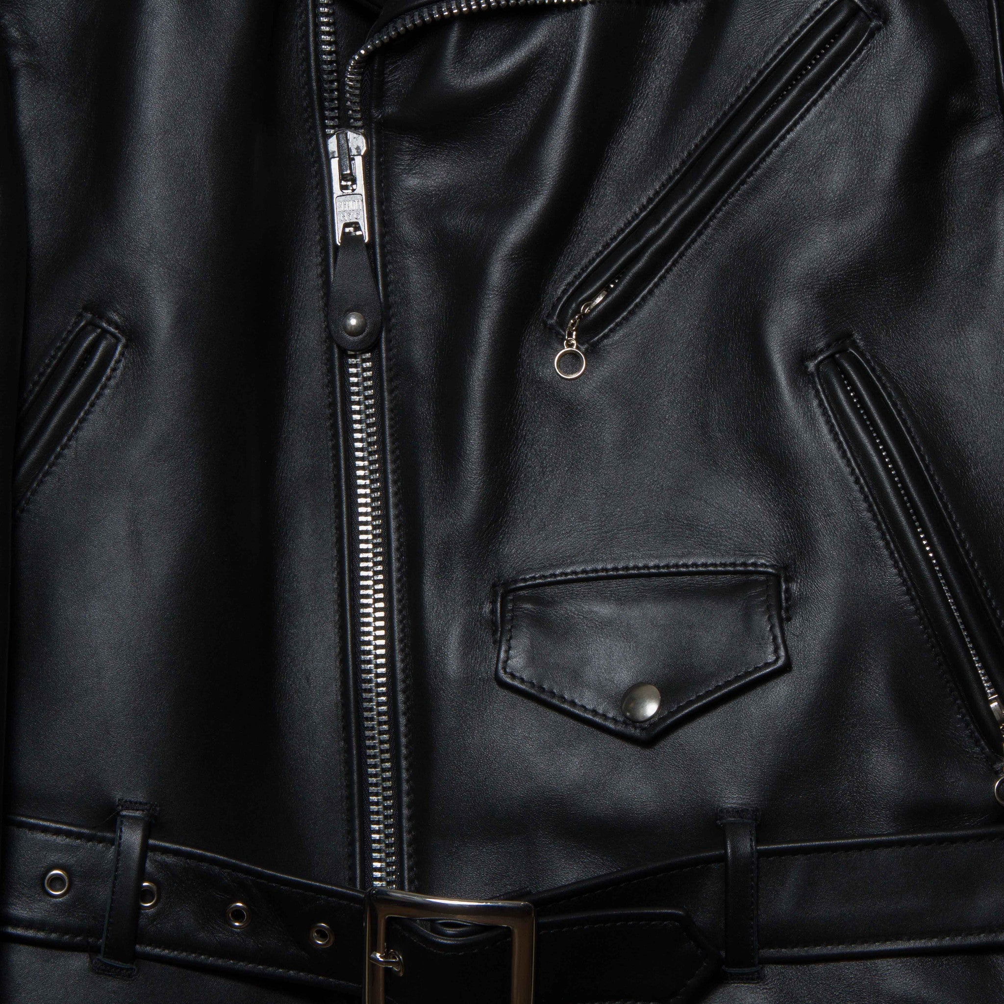 Schott NYC 613 1 Star Black Genuine Leather Jacket for Men - Classic Biker Motorcycle Style - Perfect for Riding, Casual Wear & Night Out