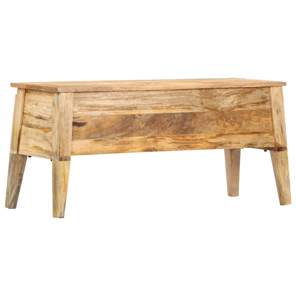 vidaXL Solid Mango Wood Storage Bench - Rustic Indoor Hallway Furniture with Ample Storage Space, Brown Bohemian Wooden Storage Box for Living Room, Bedroom, Entryway | Perfect for Home Organization, Shoe Storage & Seating