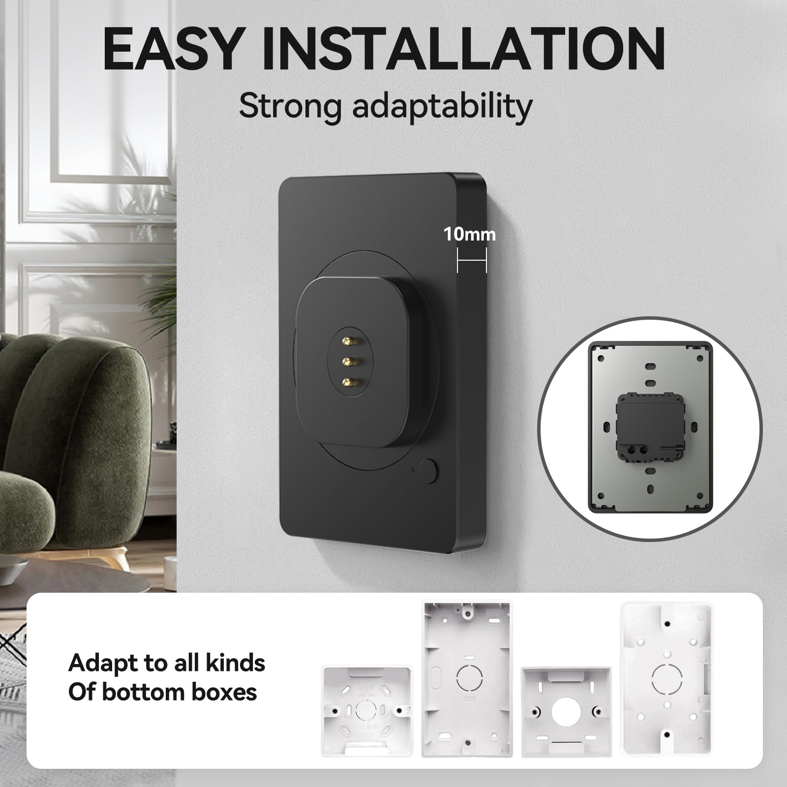 Magnetic Wall Mount with Charging Case for iPad Pro 12.9-Inch (6th/5th/4th/3rd Gen) - 18W Fast Charger, 360° Rotation, Strong Magnets - Perfect for Home, Office & Kitchen Use (100-250V AC)