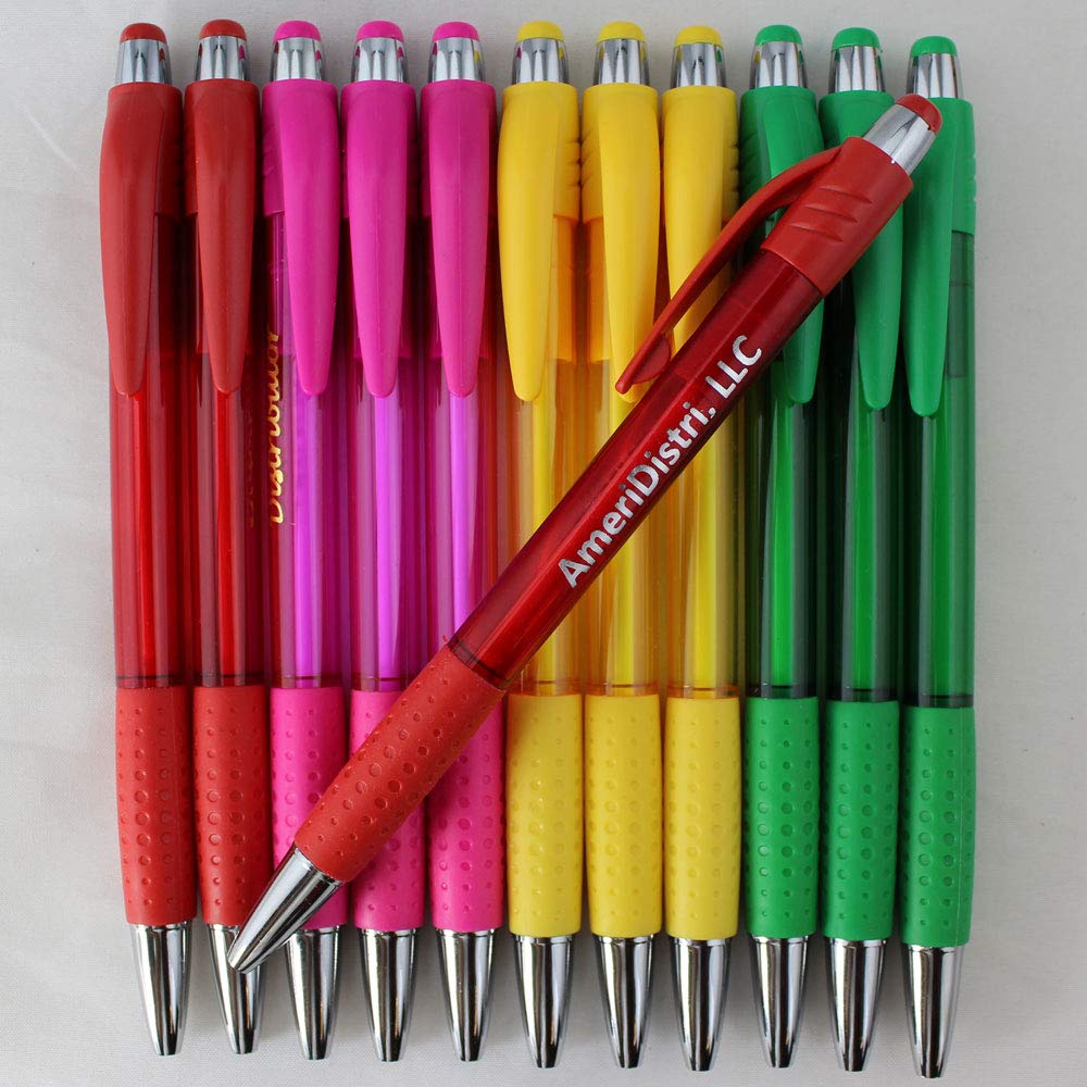 Custom Personalized Colored Clicker Pens with Comfort Grip - Free Engraving - Perfect for Office, School & Gifts | EZPencils