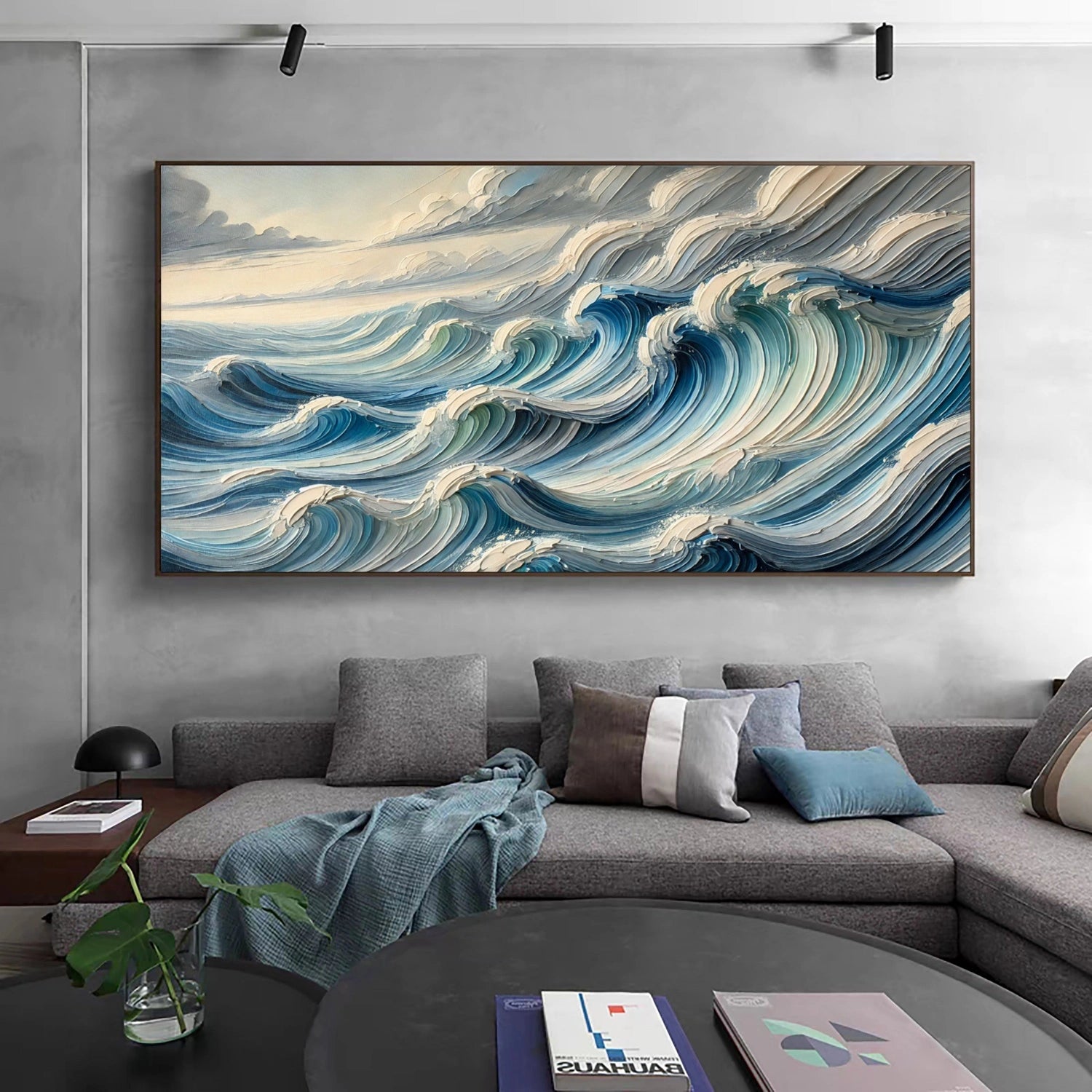 Ocean and Sky Painting #OS 232 - Handmade Canvas Wall Art for Home & Office Decor - Perfect for Living Room, Bedroom or Gift
