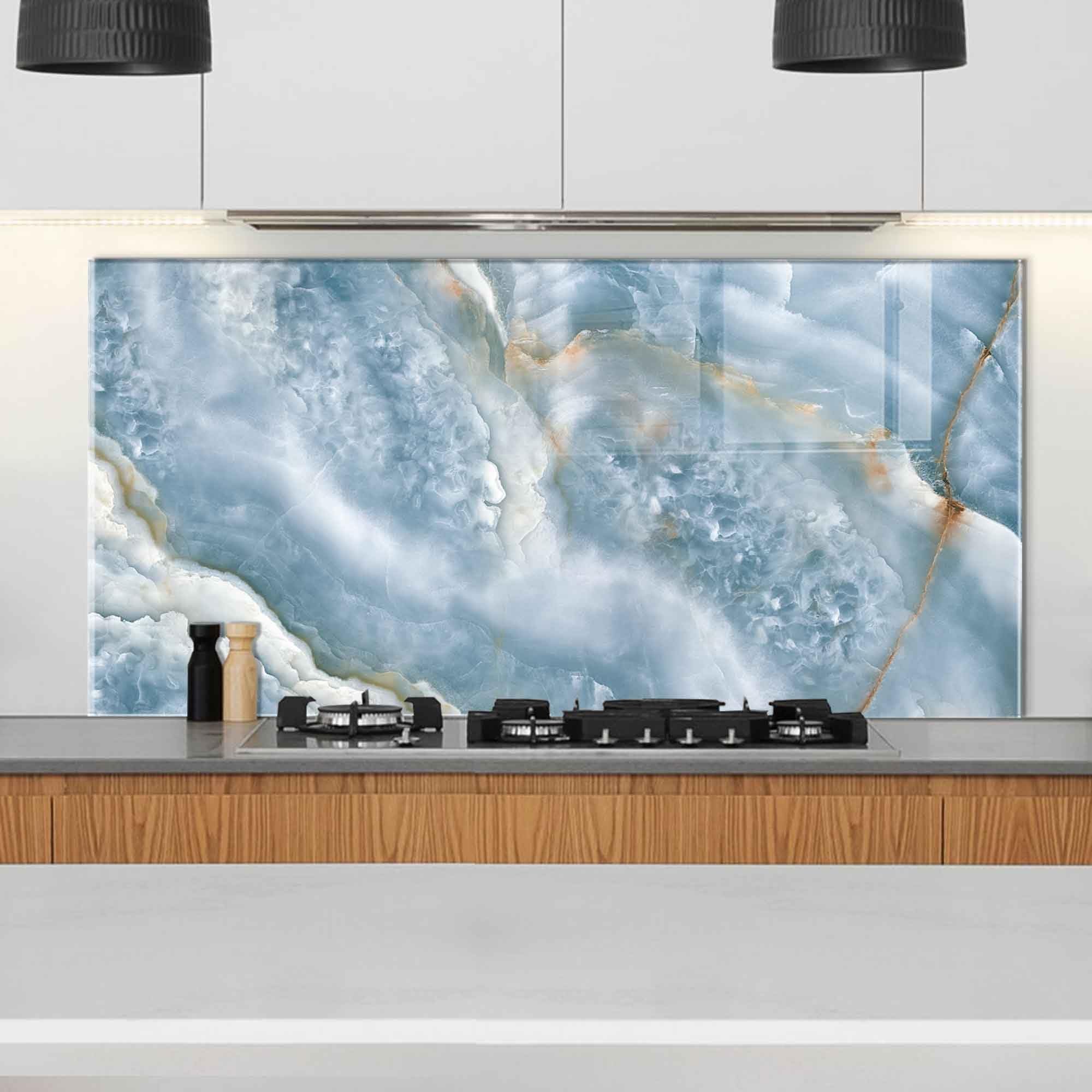Roggmard Tempered Glass Kitchen Backsplash - 30x24 Inch (76x61cm) Stove Top Cover & Splash Guard for Sink - Heat Resistant Splashback Tile for Home Kitchen Decor - Perfect for Cooking, Baking & Easy Cleaning