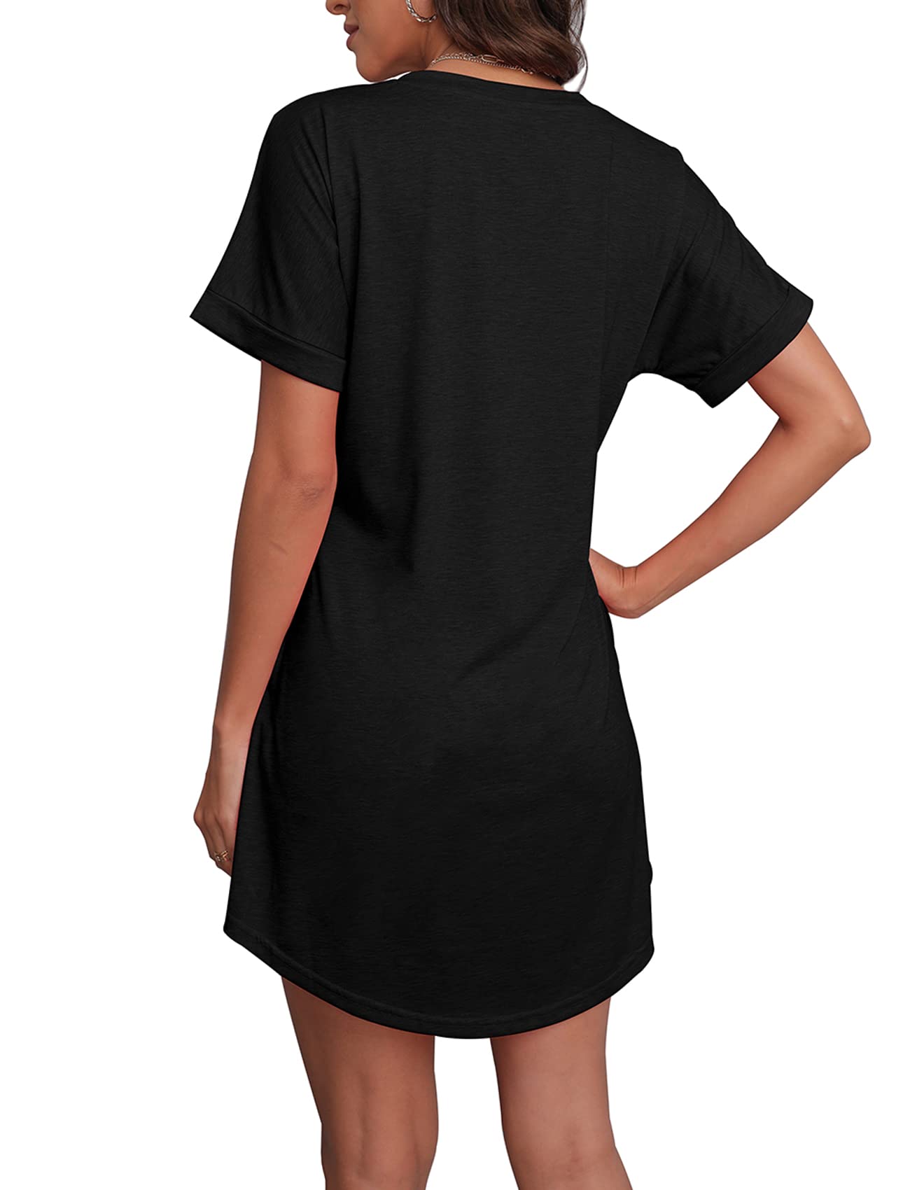 Women's Summer Short Sleeve T-Shirt Dress with Pockets - Casual Flowy Tunic Dress for Beach, Vacation & Everyday Wear