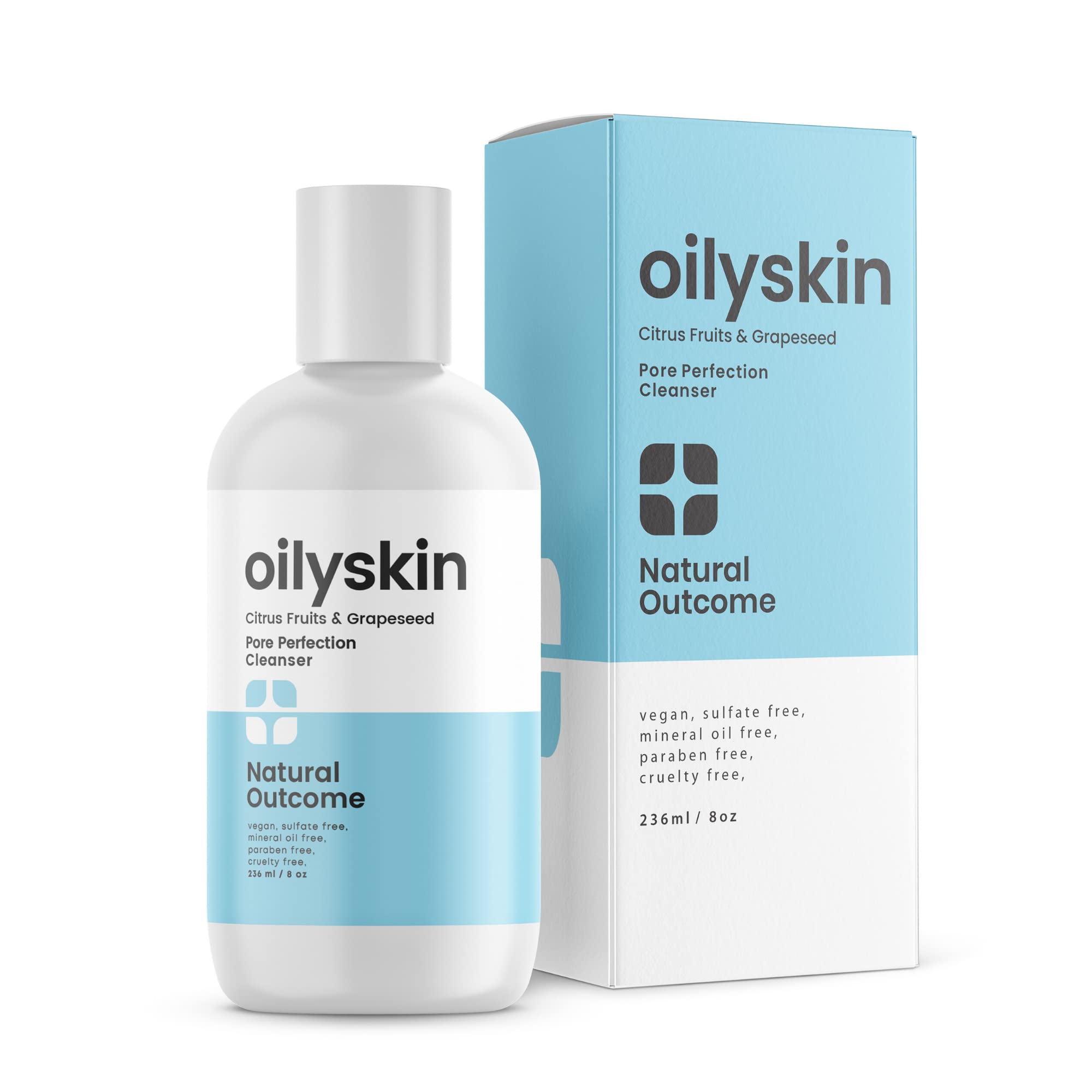 Oil Control Face Wash for Oily Skin - Purifying Citrus Cleansing Gel with Hydrating Formula | Sulfate-Free, Cruelty-Free Daily Cleanser for Deep Pore Cleansing | Non-Greasy 8 oz | Perfect for Morning & Night Skincare Routine