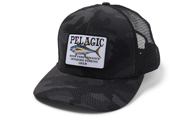 Cap Pursuit Fish Camo Snapback Black Hat - Adjustable Baseball Cap for Fishing, Hunting & Outdoor Activities