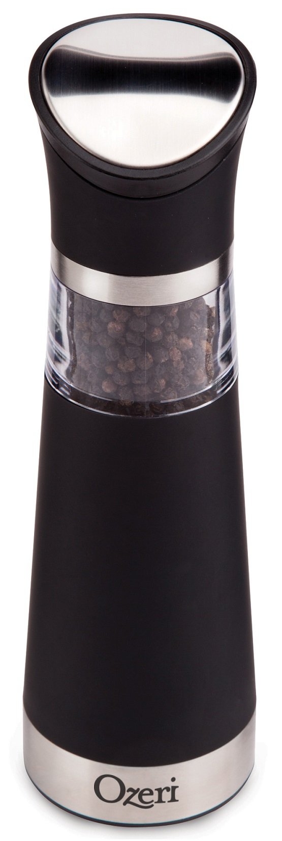 Ozeri Graviti Pro Electric Pepper Mill and Salt Grinder - Battery Operated, Adjustable Coarseness - Perfect for Cooking, Dining & Gourmet Seasoning