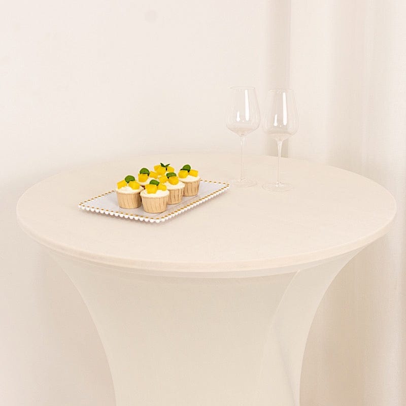 36 Elegant Spandex Cocktail Table Covers - High Top Style Stretch Tablecloths for Round Tables - Perfect for Weddings, Parties & Home Decor