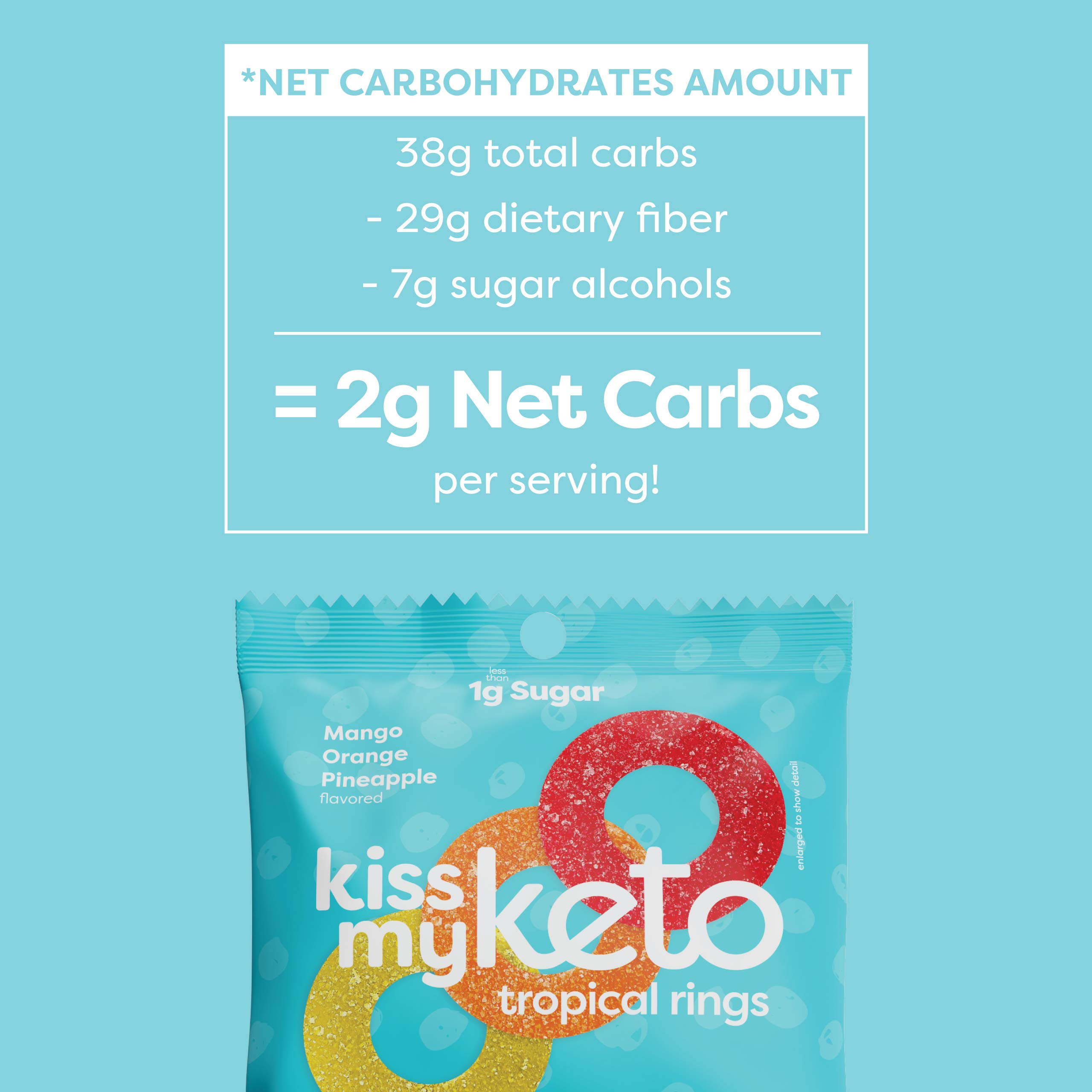 Keto Gummy Rings - Low Carb Vegan Snack for Weight Loss & Energy Boost (24-Pack)