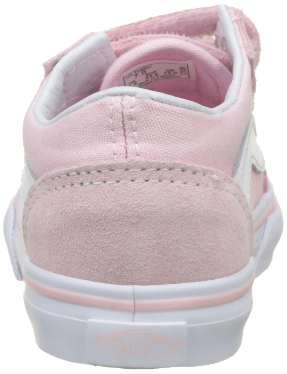 Vans Old Skool V Sneakers for Toddlers - VN0A344KQ7K Suede & Canvas Shoes in Chalk Pink/True White - Size 10 | Comfortable & Stylish Casual Shoes for Boys & Girls - Perfect for Playdates, Preschool & Everyday Wear