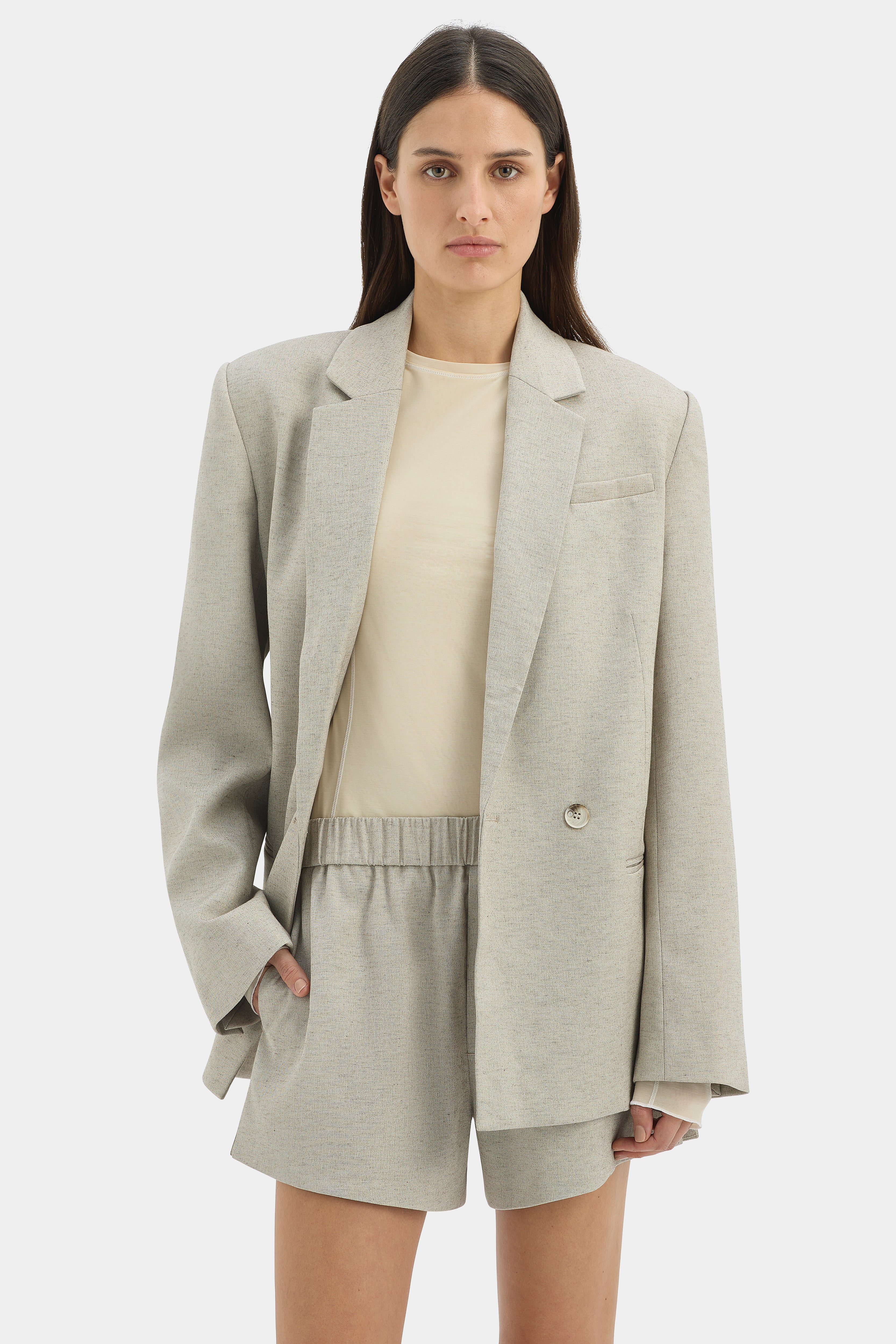 Leone Blazer Natural - Women's Lightweight Tailored Jacket for Office, Business & Formal Events