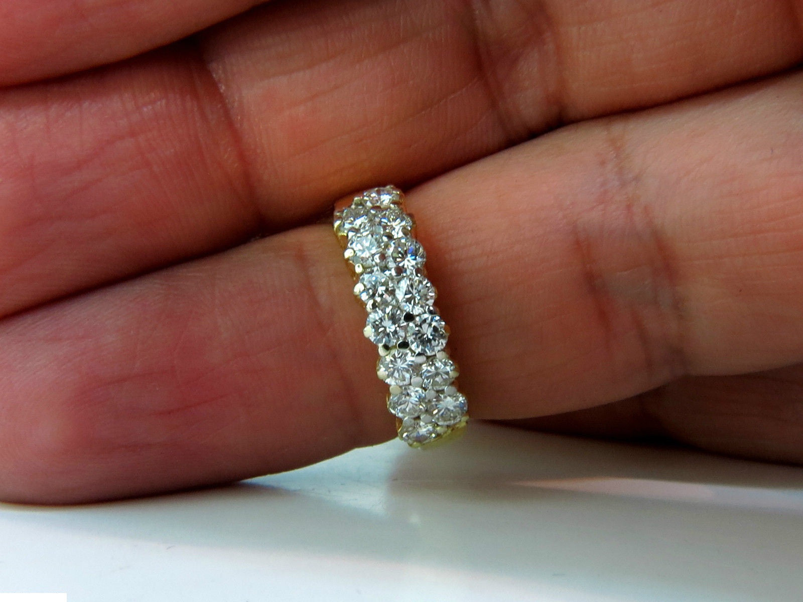 18KT 1.50ct Ideal Cut Diamond Band Ring G/VS - Petite Size for Women, Perfect for Engagement, Wedding & Anniversary Gifts