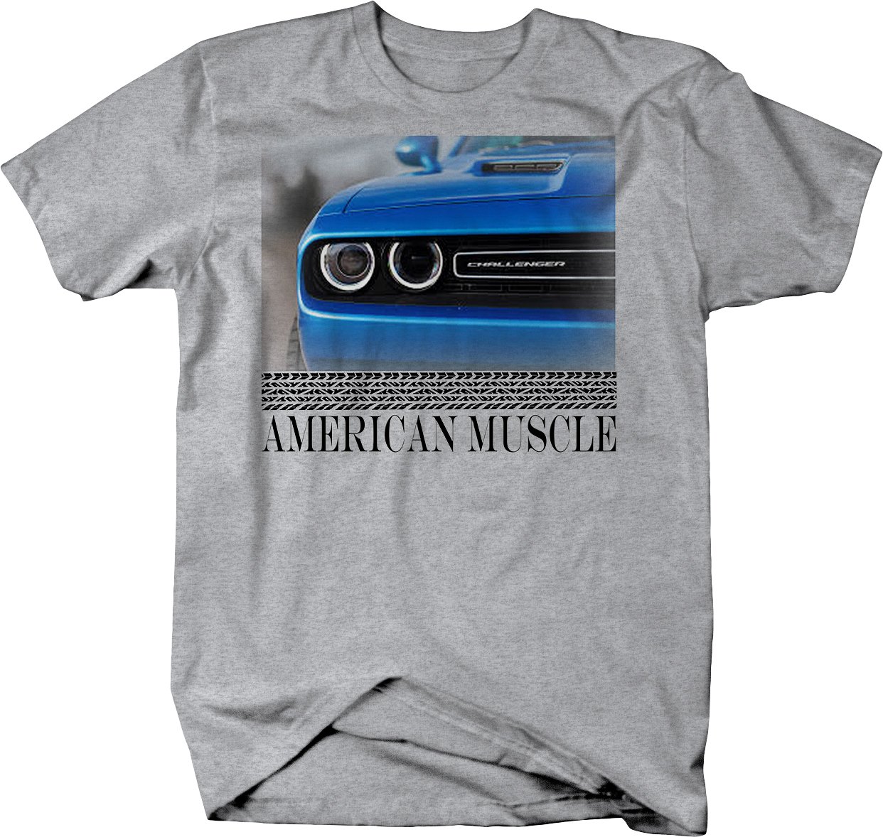 American Muscle Hotrod Challenger Halo Headlights Racing T-Shirt for Men - Vintage Car Enthusiast Tee - Perfect for Car Shows, Racing Events & Casual Wear
