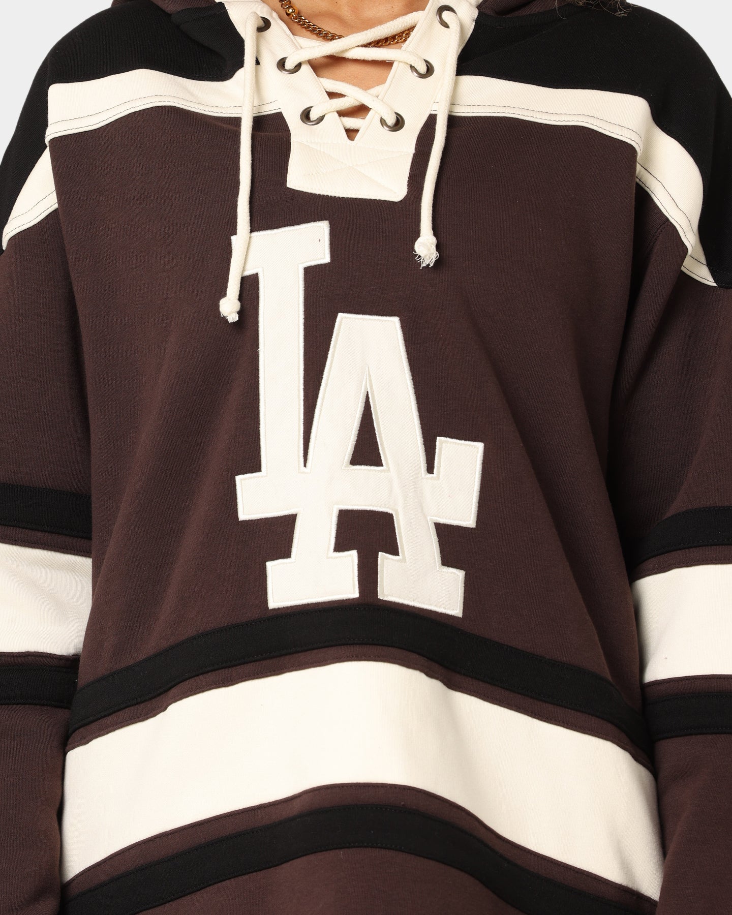 47 Brand Los Angeles Dodgers Superior Lacer Hoodie Brown - Cozy Baseball Fan Apparel for Game Day & Casual Wear