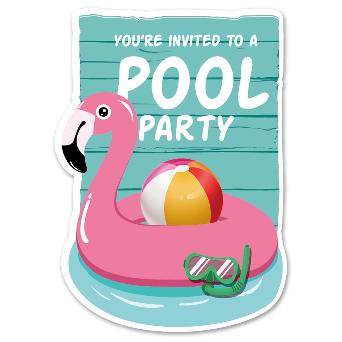 20-Pack Flamingo Pool Party Invitations with Envelopes - Double-Sided Swimming Pool Themed Birthday & Baby Shower Invites - Perfect for Summer Parties, Beach Events & Tropical Celebrations