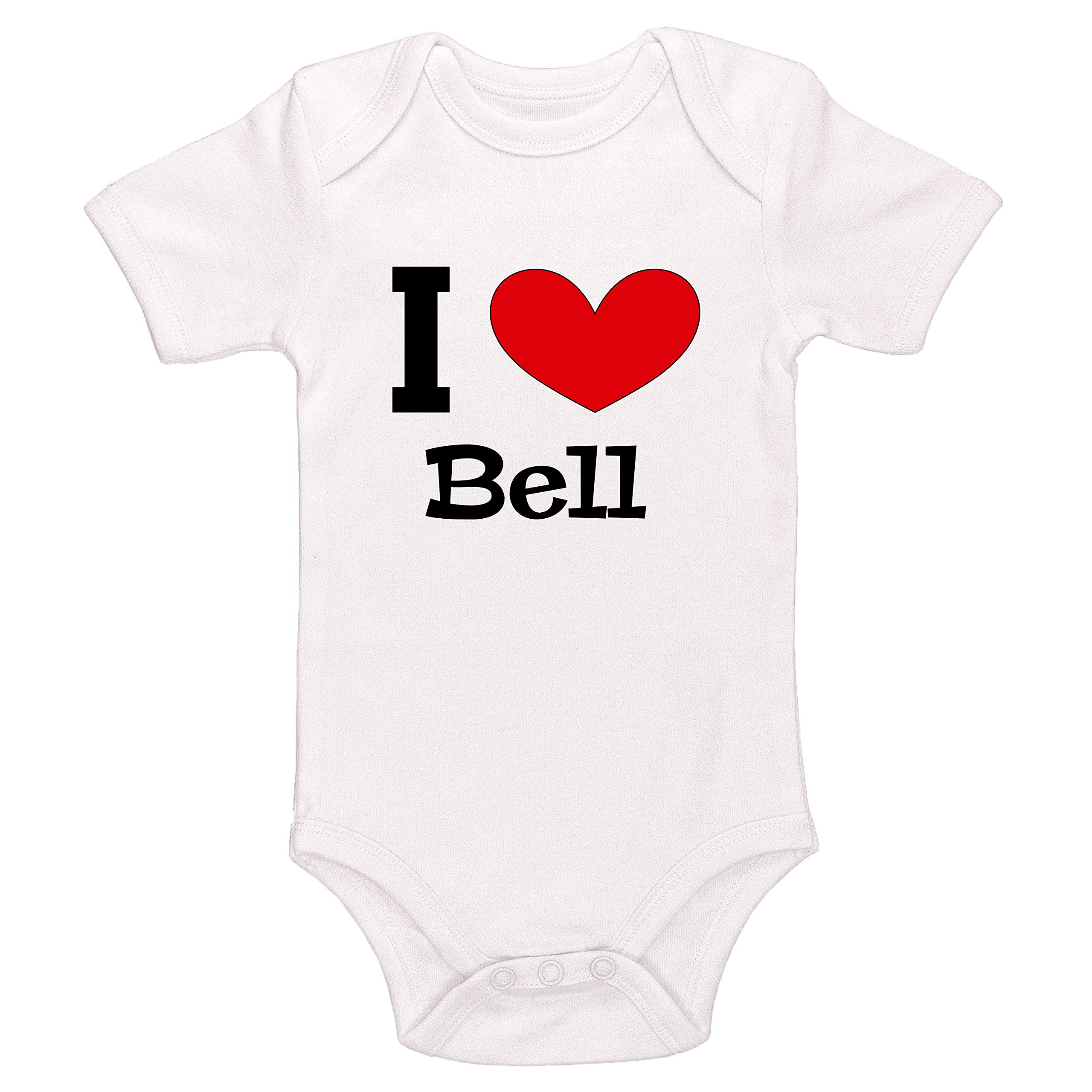 Kinacle I Love Bell Baby Bodysuit - Soft Cotton Infant Onesie for Newborns & Toddlers - Perfect for Family Photos, Playdates & Everyday Wear