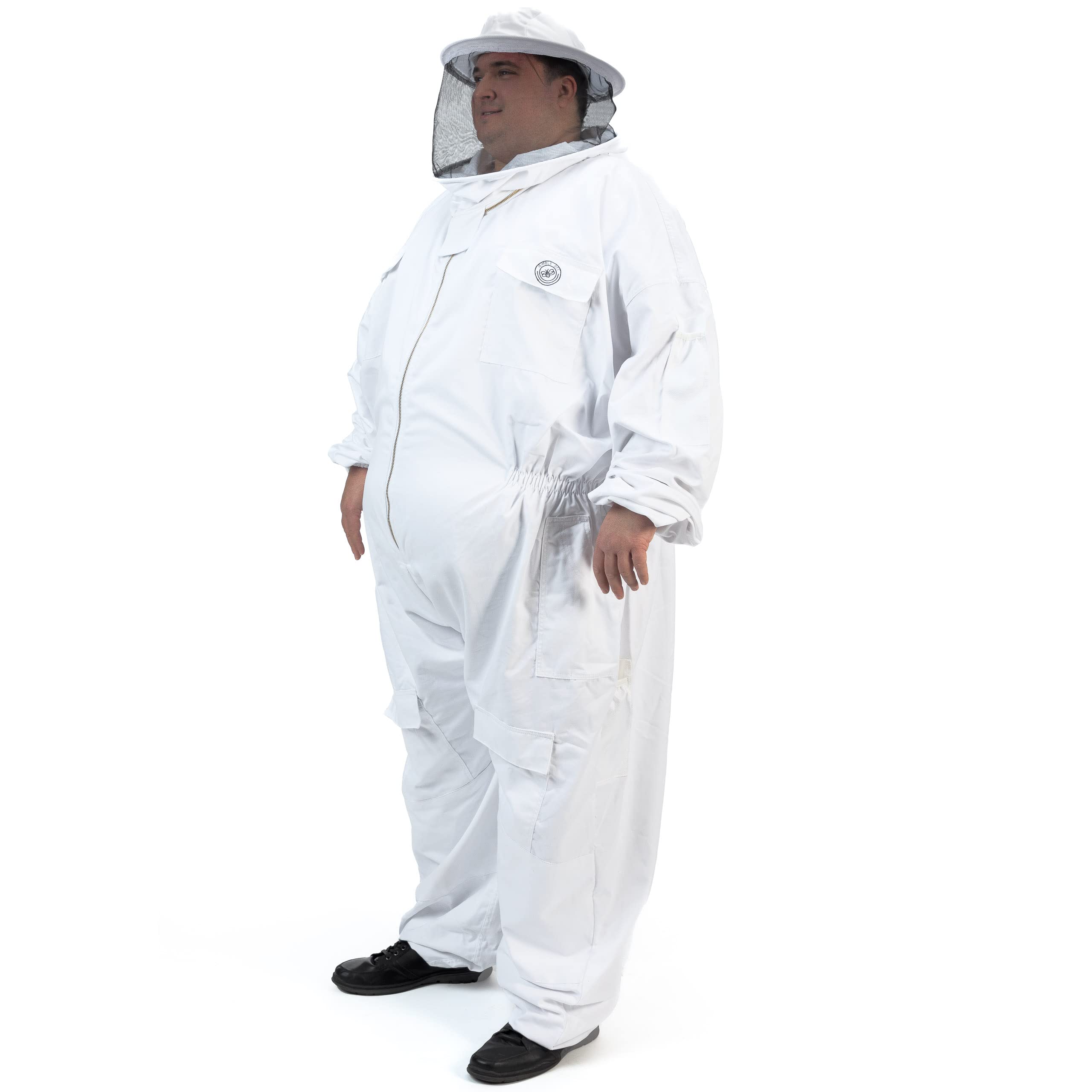 Humble Bee 410 Big & Tall Polycotton Beekeeping Suit with Round Veil - Full Body Protection for Beekeepers - Ideal for Hive Inspections, Honey Harvesting & Apiary Work