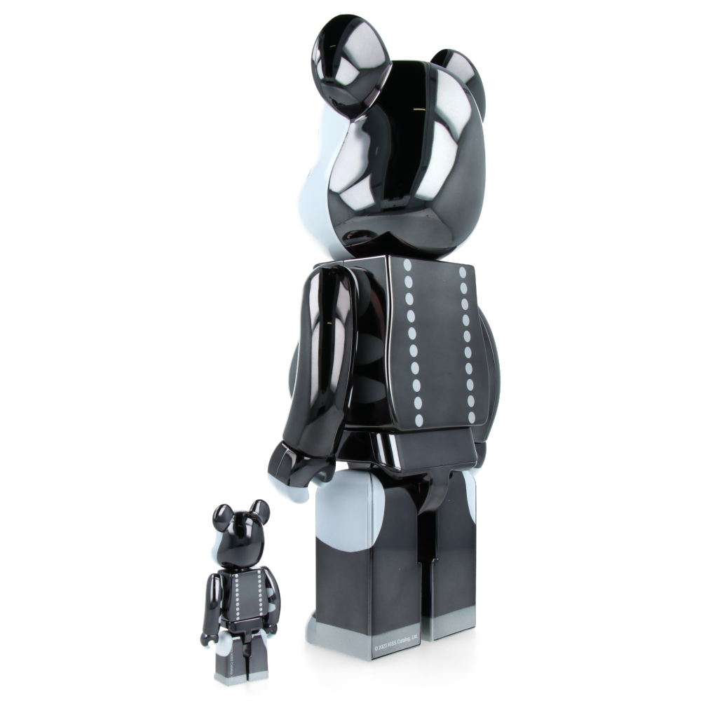 400% + 100% Bearbrick Kiss Demon Chrome Version Collectible Toy - Perfect for Anime Fans, Art Collectors & Home Decor Display