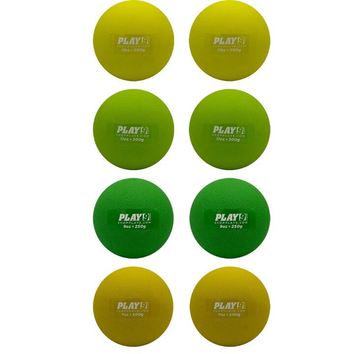 Play9 Hitting Plyo Ball Set - 8 Pack for Baseball & Softball Training - Perfect for Strength, Agility & Speed Drills at Home or Gym