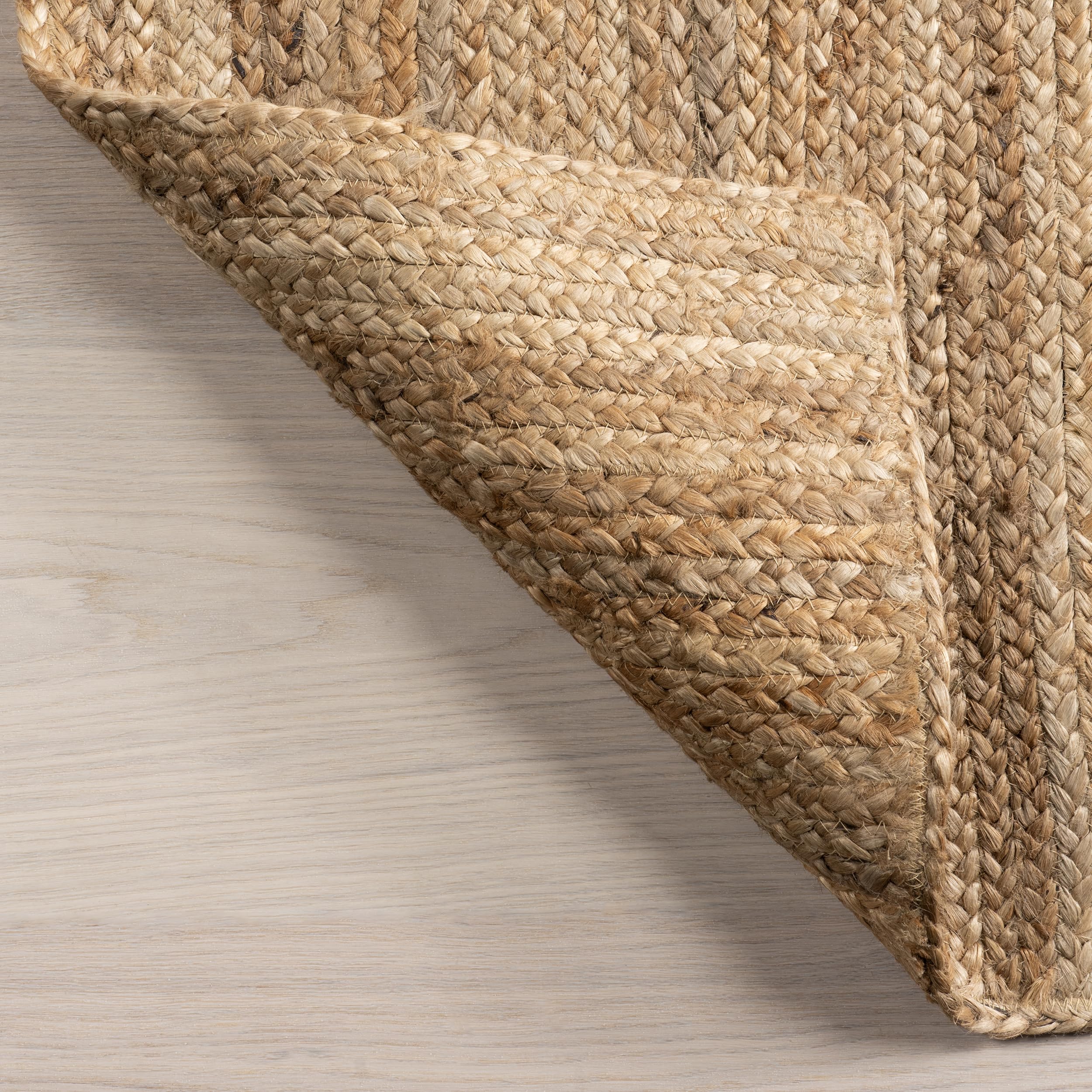 nuLOOM 8' Round Rigo Jute Hand Woven Natural Fiber Area Rug - Farmhouse Solid Design for Bedroom, Living Room, Dining Room, Hallway, Office, Kitchen & Entryway - Perfect for Boho, Coastal & Rustic Home Decor