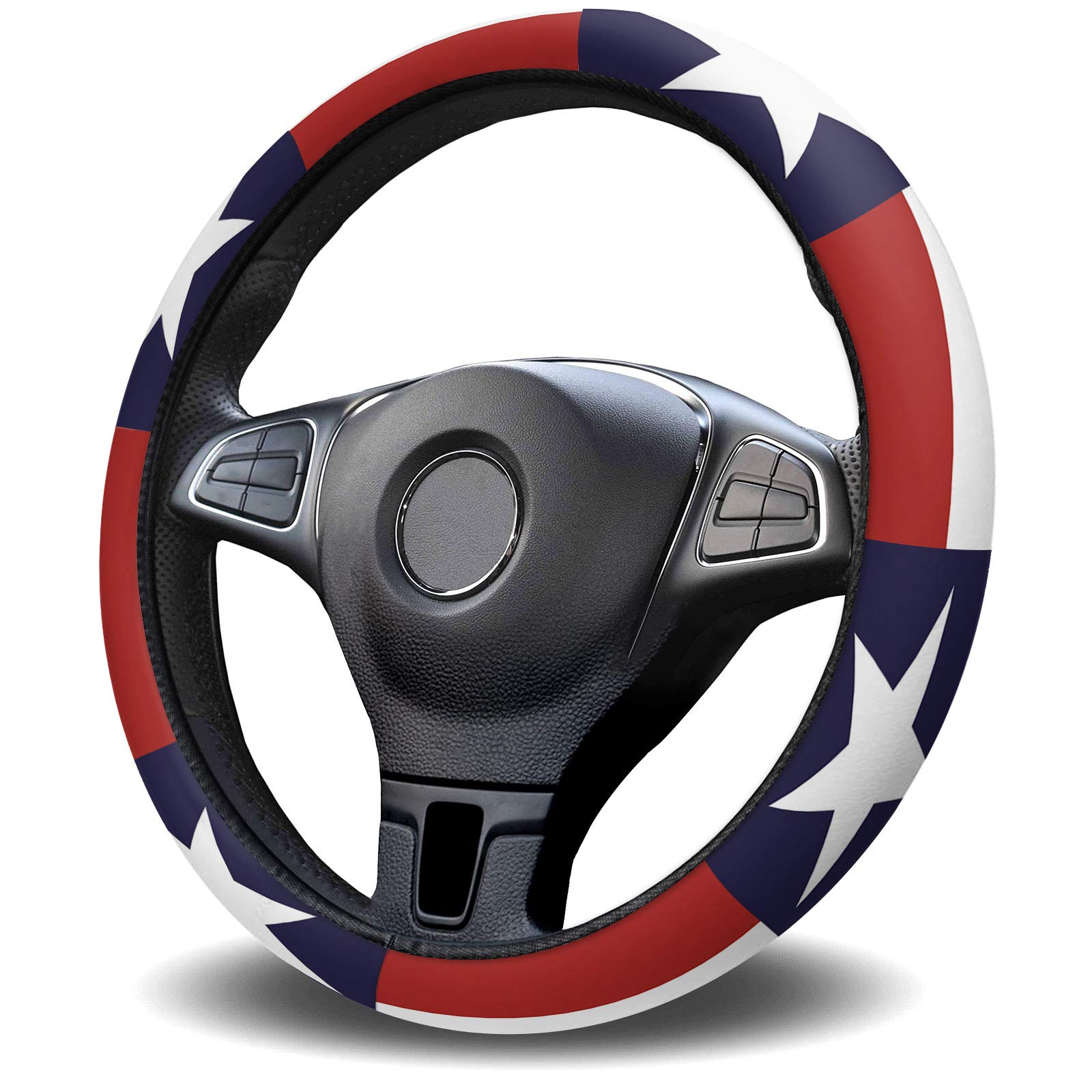 Texas Flag Steering Wheel Cover - Anti-Slip, Washable for Cars & SUVs - Road Trips & Daily Commute