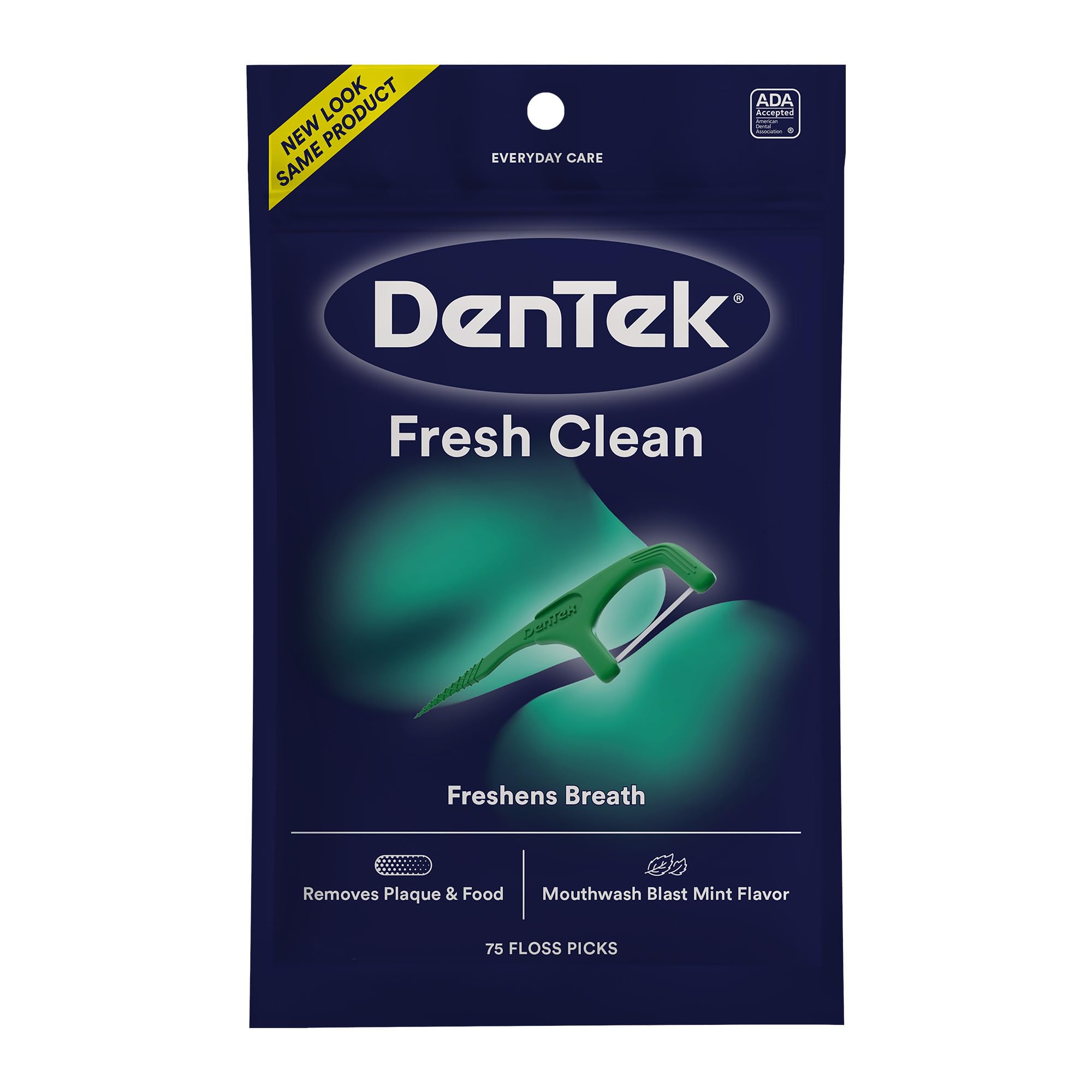 DenTek Fresh Clean Floss Picks for Tight Teeth - 75 Count | Dental Hygiene Essential for Travel, Office & On-the-Go Oral Care