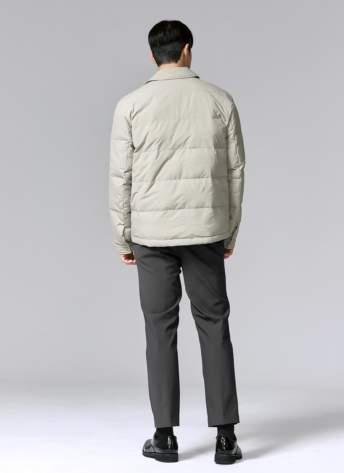 Men's Lightweight Goose Down Shacket Jacket - Warm Quilted Overshirt for Outdoor Hiking & Casual Winter Wear