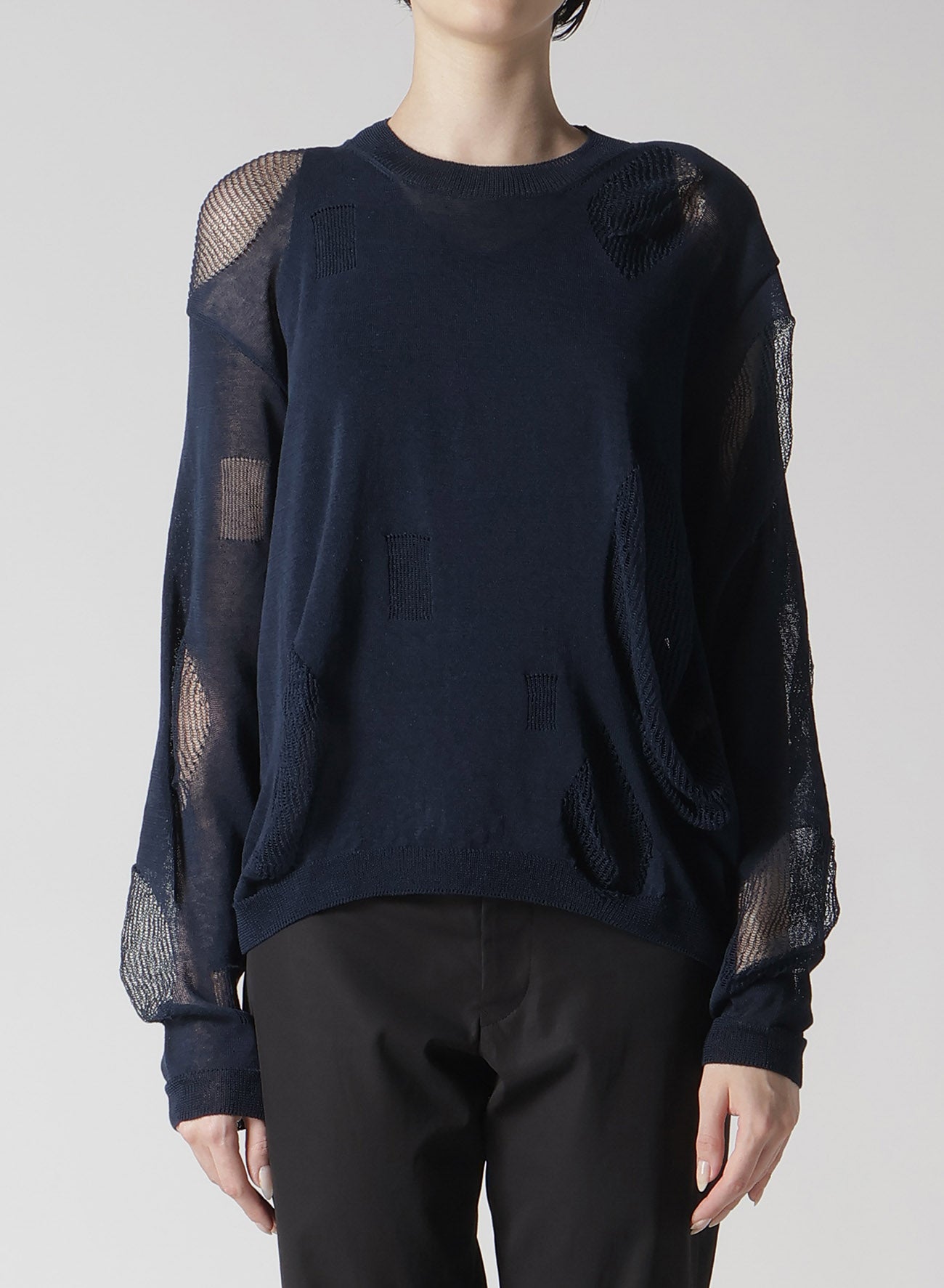 12G2P Plain Stitch & Pattern Round Neck Sweater for Women - Cozy Knit Pullover for Fall & Winter - Perfect for Casual Wear, Office & Outings
