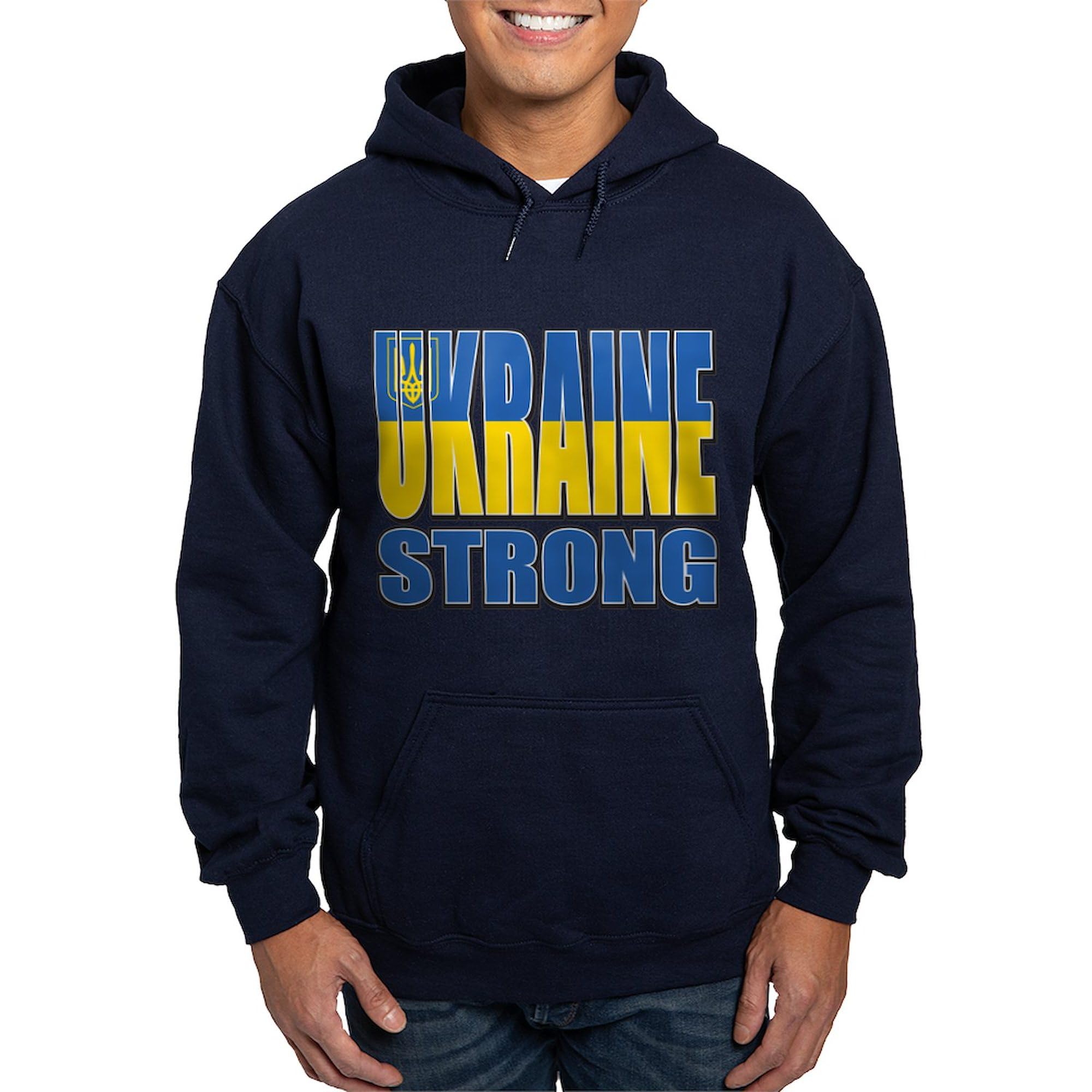 Ukraine Strong Men's Dark Regular Fit Hoodie - Comfortable Pullover Sweatshirt for Patriotic Support | Perfect for Casual Wear, Outdoor Activities & Showing Solidarity