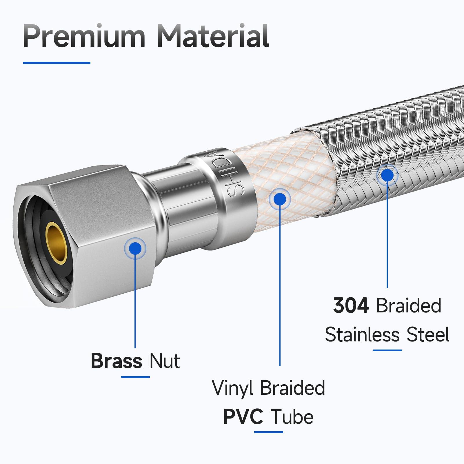 6 FT Stainless Steel Dishwasher Installation Kit with 3/8