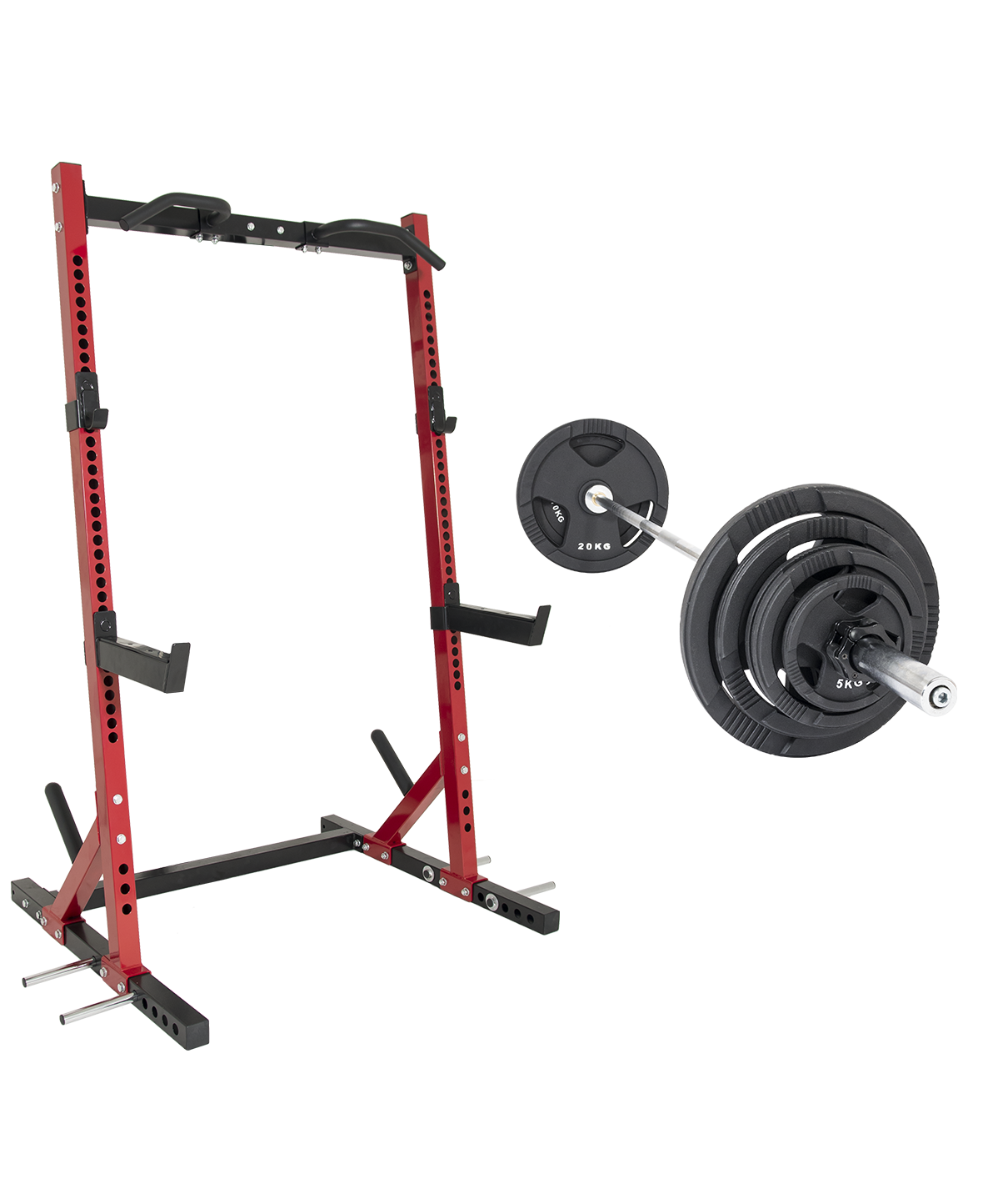 Max Squat Rack Packages - Heavy Duty Power Cage with Pull-Up Bar & J-Hooks for Home Gym Strength Training - Perfect for Weightlifting, CrossFit & Powerlifting Workouts