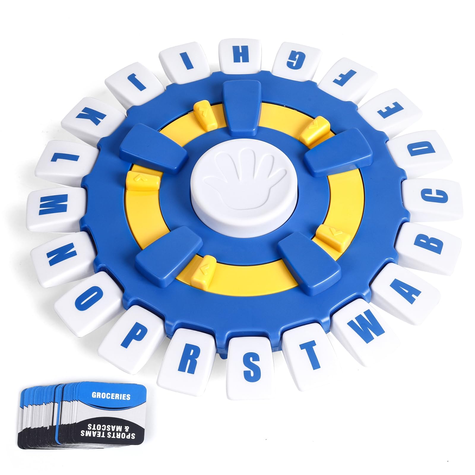 Fast-Paced Word Game Timer for Adults & Families - Portable Card Game with Countdown Challenge, Educational Learning Game for All Ages (Blue & White) - Perfect for Parties, Family Gatherings & Brain Training