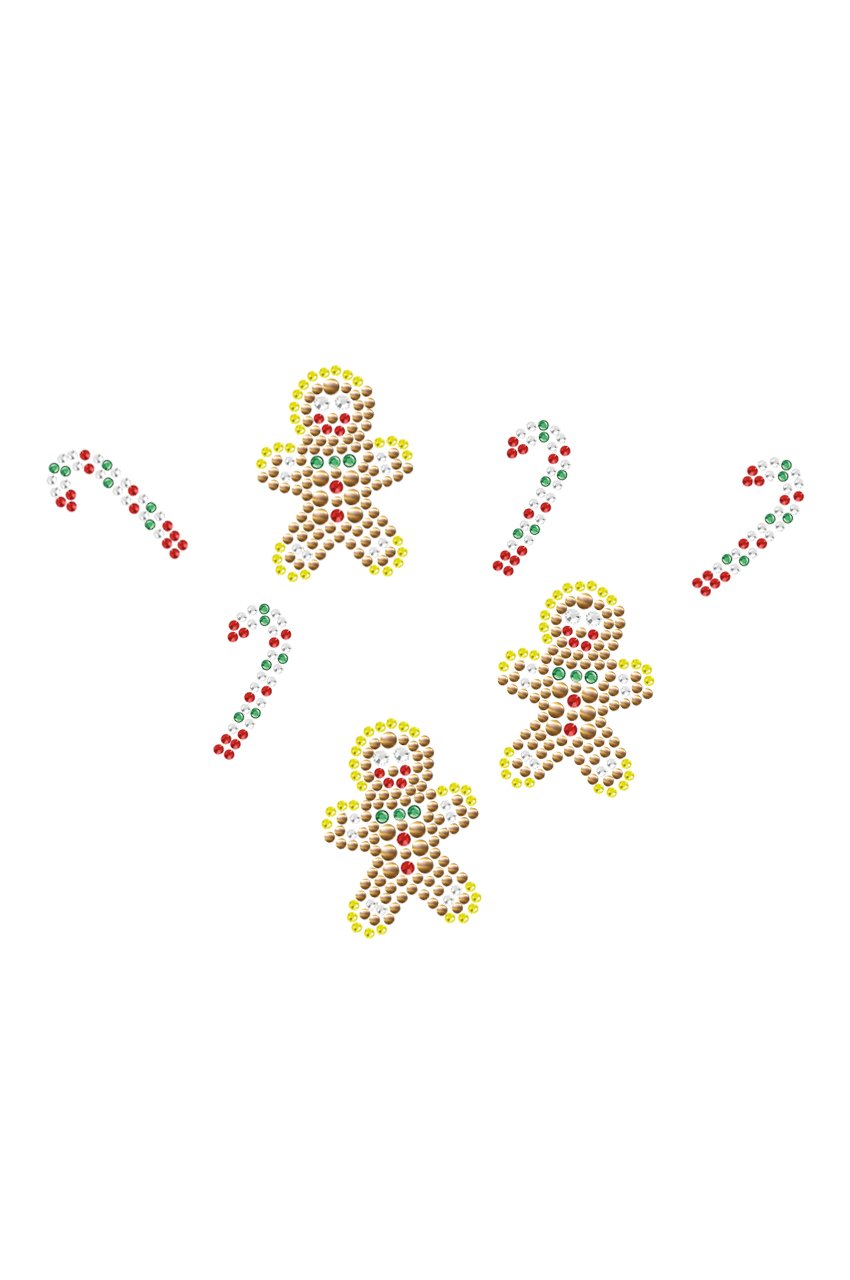 Gingerbread Men & Candy Canes Christmas T-Shirt for Women - Festive Holiday Sweater for Xmas Parties & Family Gatherings