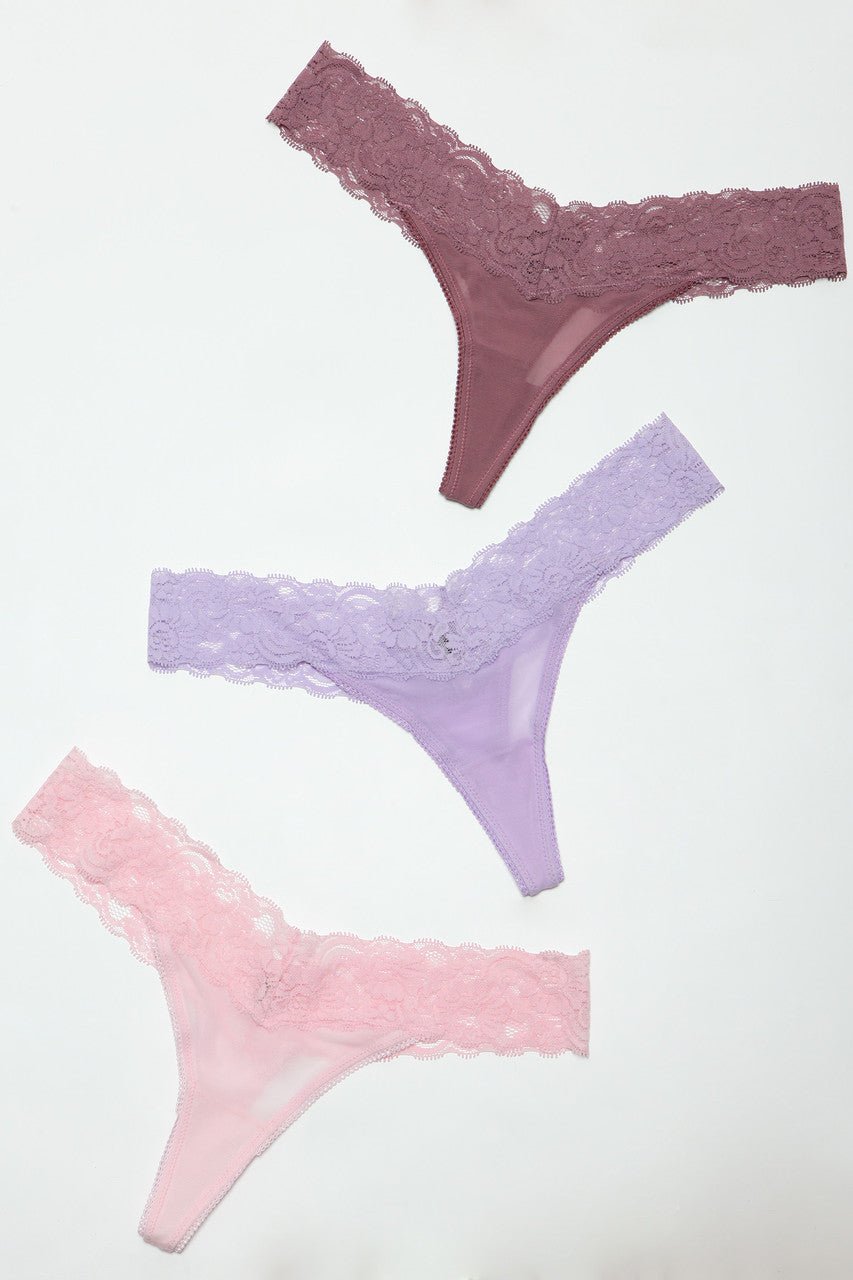 BeWicked Women's Mila Thong 3 Pack - Soft Comfortable Underwear for Everyday Wear - Perfect for Workouts, Yoga & Lounge