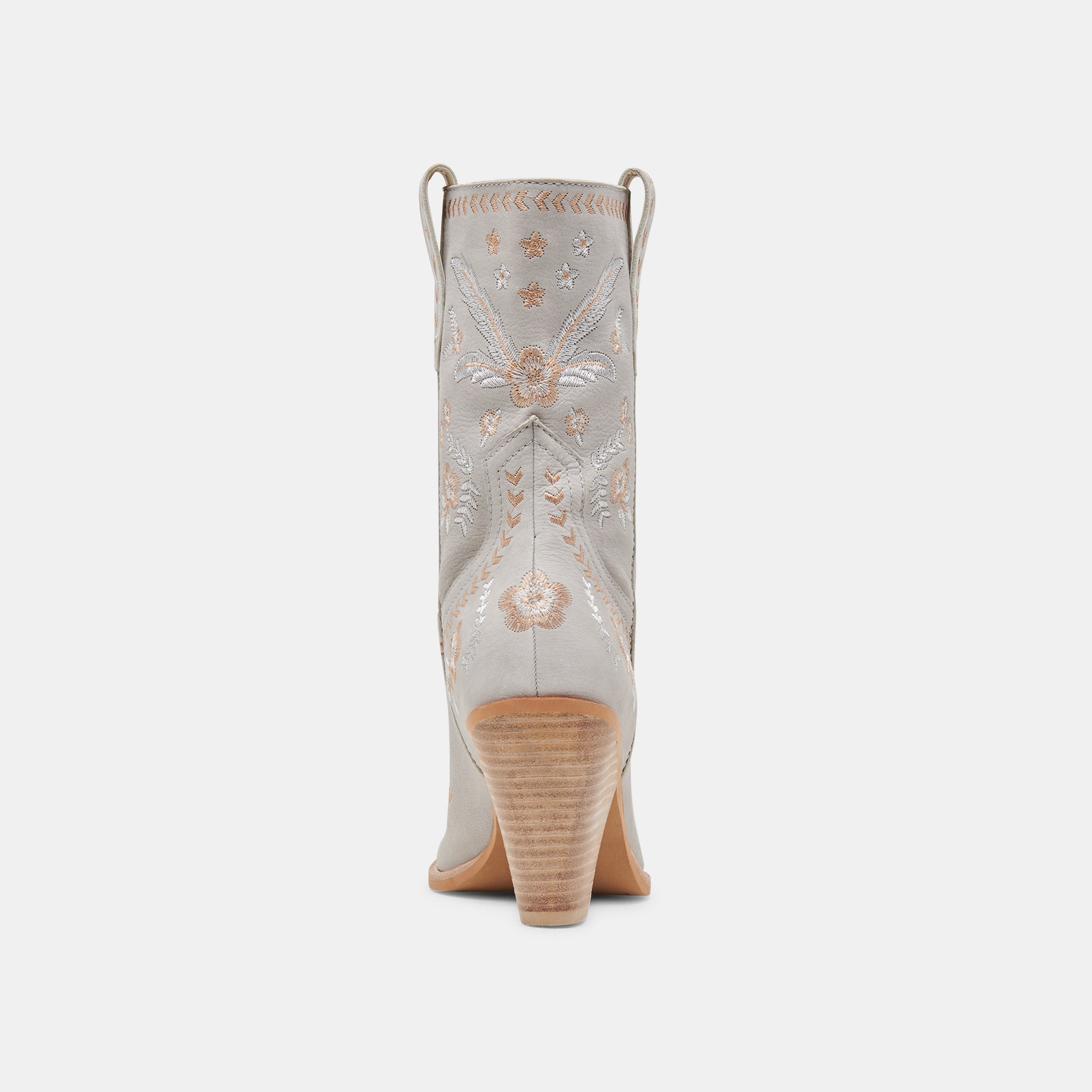 JESSEY Women's Light Blue Nubuck Floral Ankle Boots - Stylish Casual Shoes for Spring & Fall Outfits