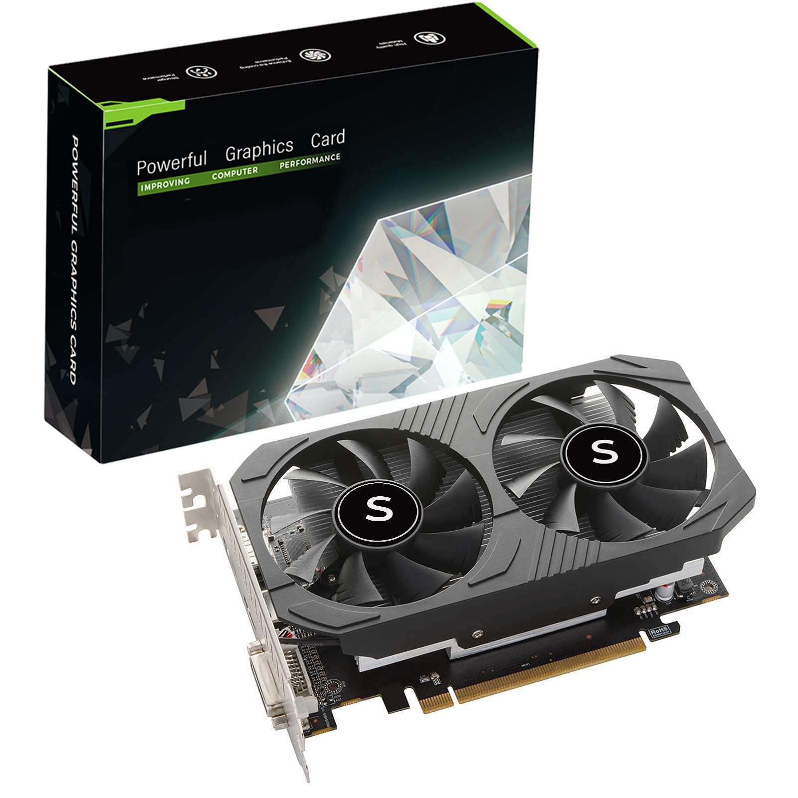 SAPLOS GTX 1050 Ti 4GB GDDR5 128-bit Gaming Graphics Card - PCI Express x16, DirectX 12, DisplayPort HDMI DVI - High Performance PC Video Card for Gaming, Streaming & Graphic Design